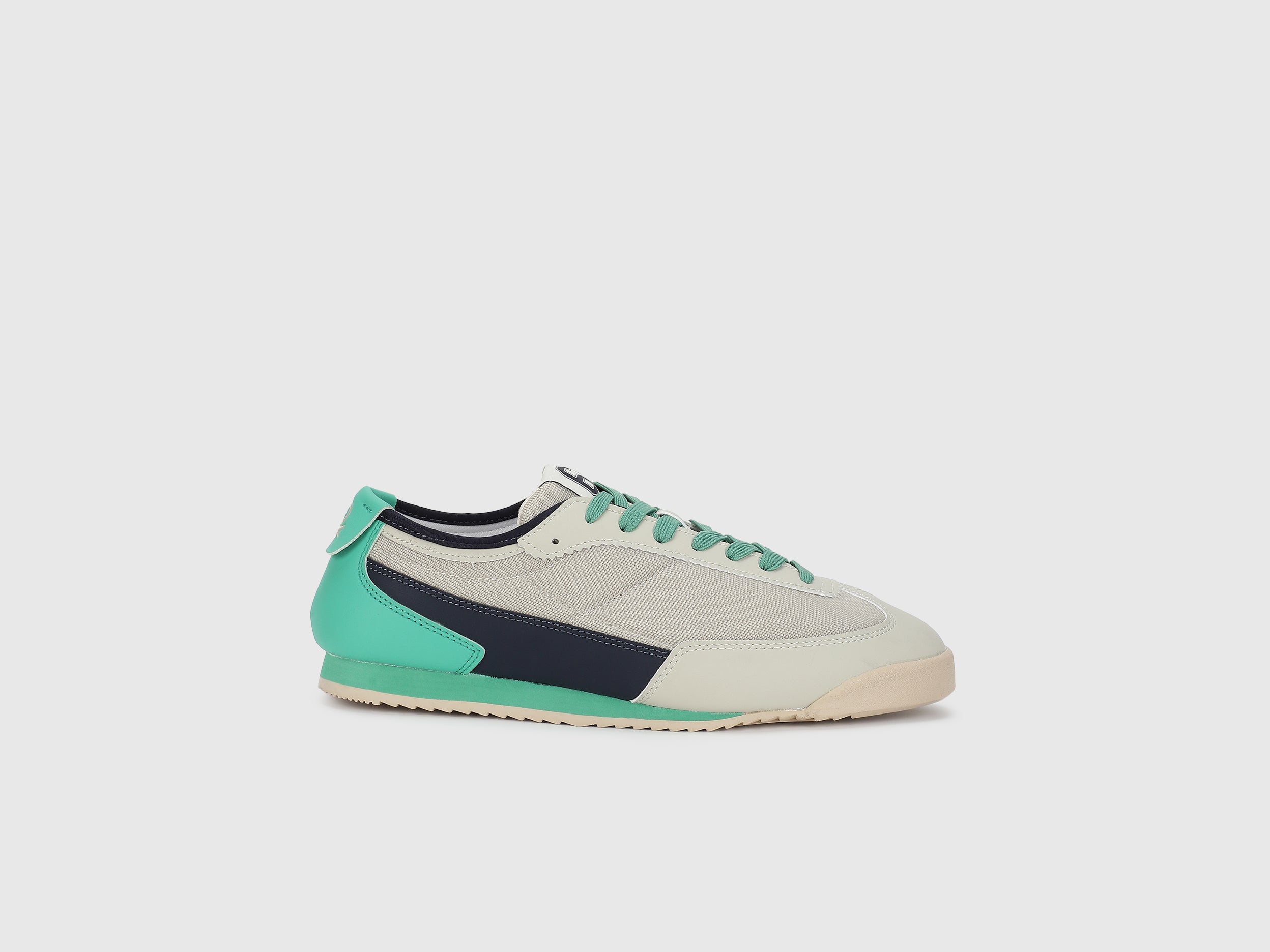 Men PU Mesh Colorblocked Sneakers - Main Image