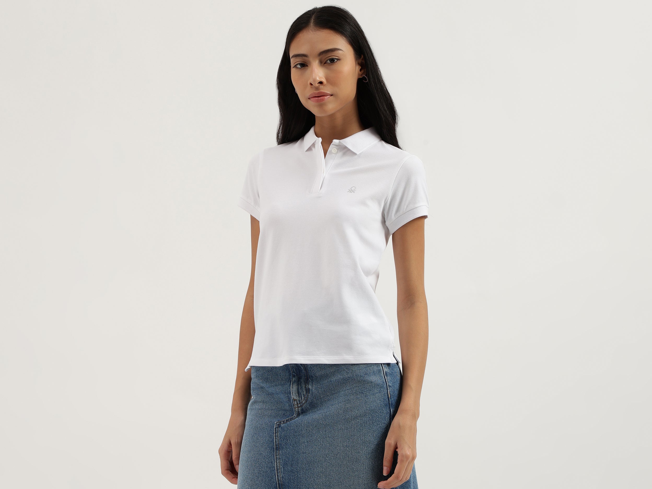 Polo Neck Solid Tshirt