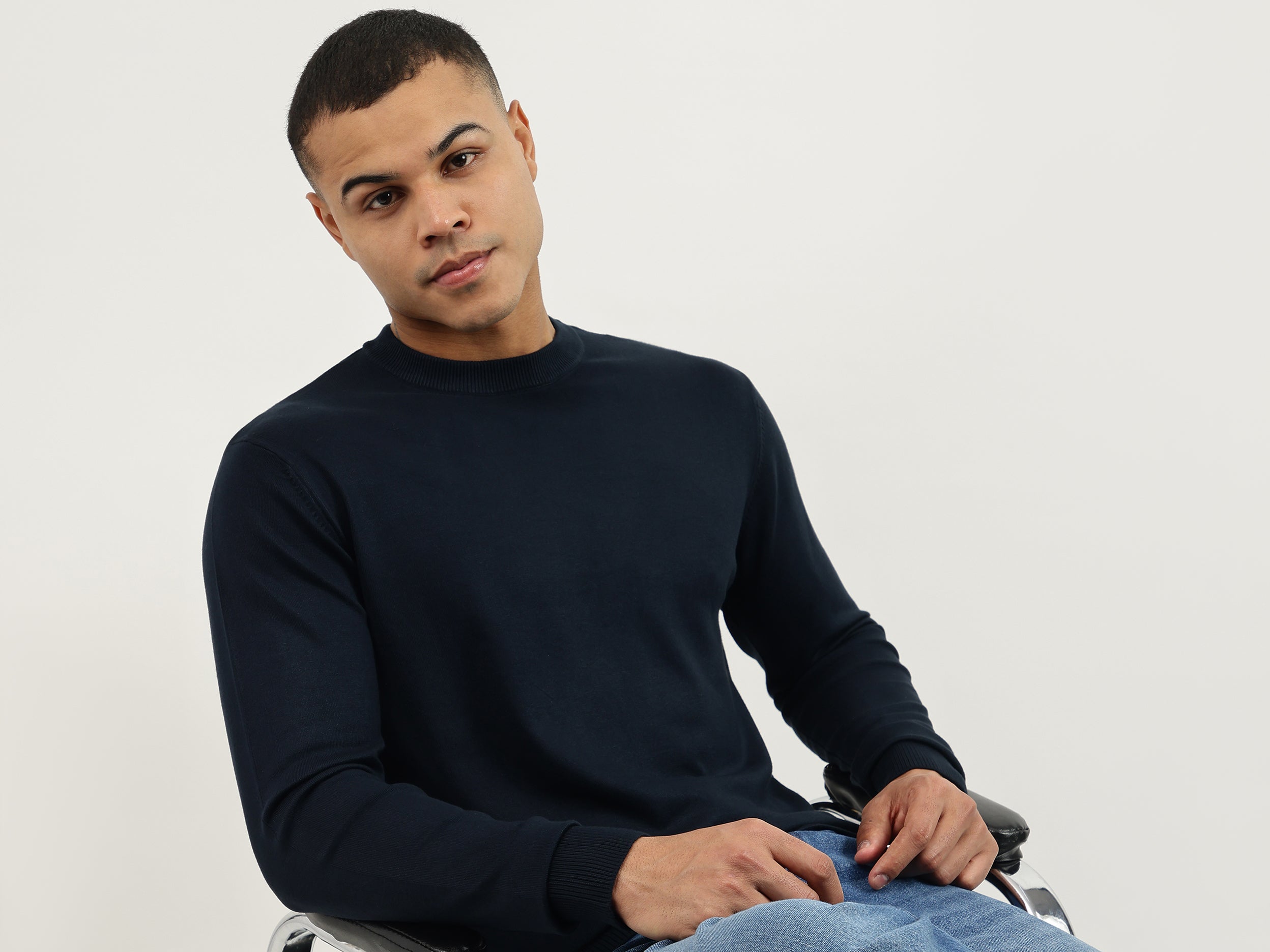 Regular Fit Crew Neck Solid Premium Sweater – United Colors of