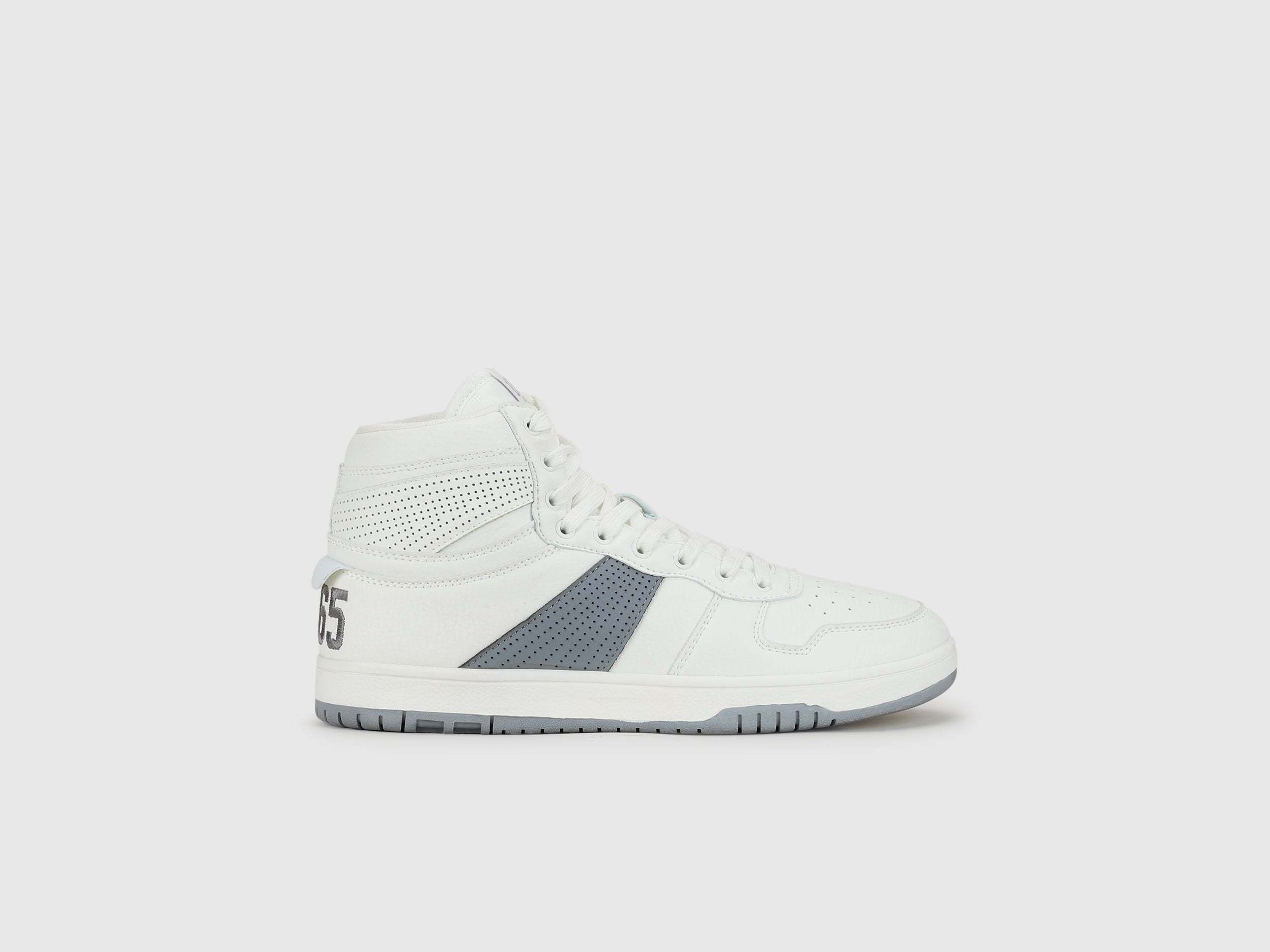 Perforations Lace-Up High Top Sneakers - Main Image