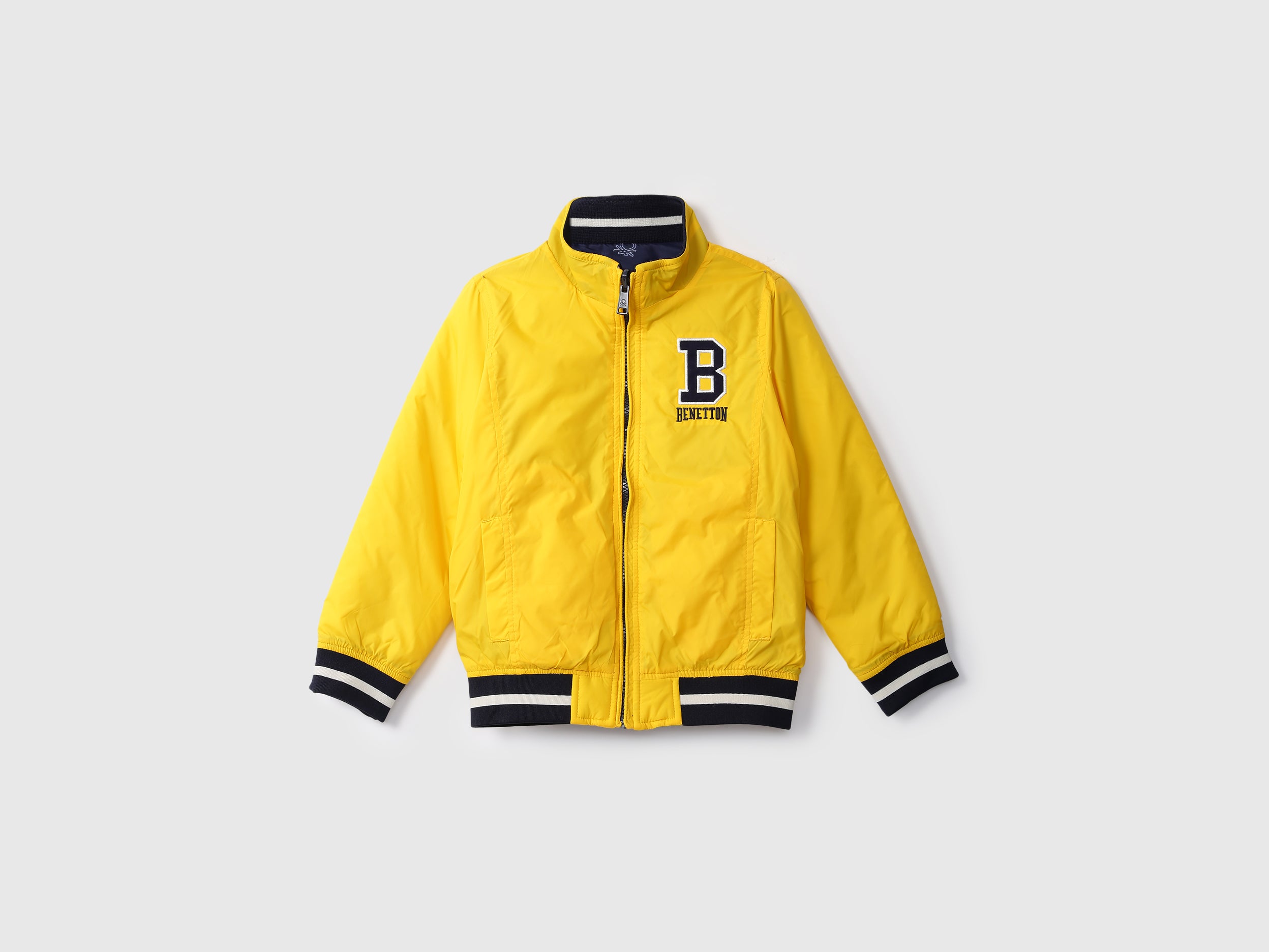 Bomber Jacket Benetton Kids Coats Boys Yellow Reversible Jacket
