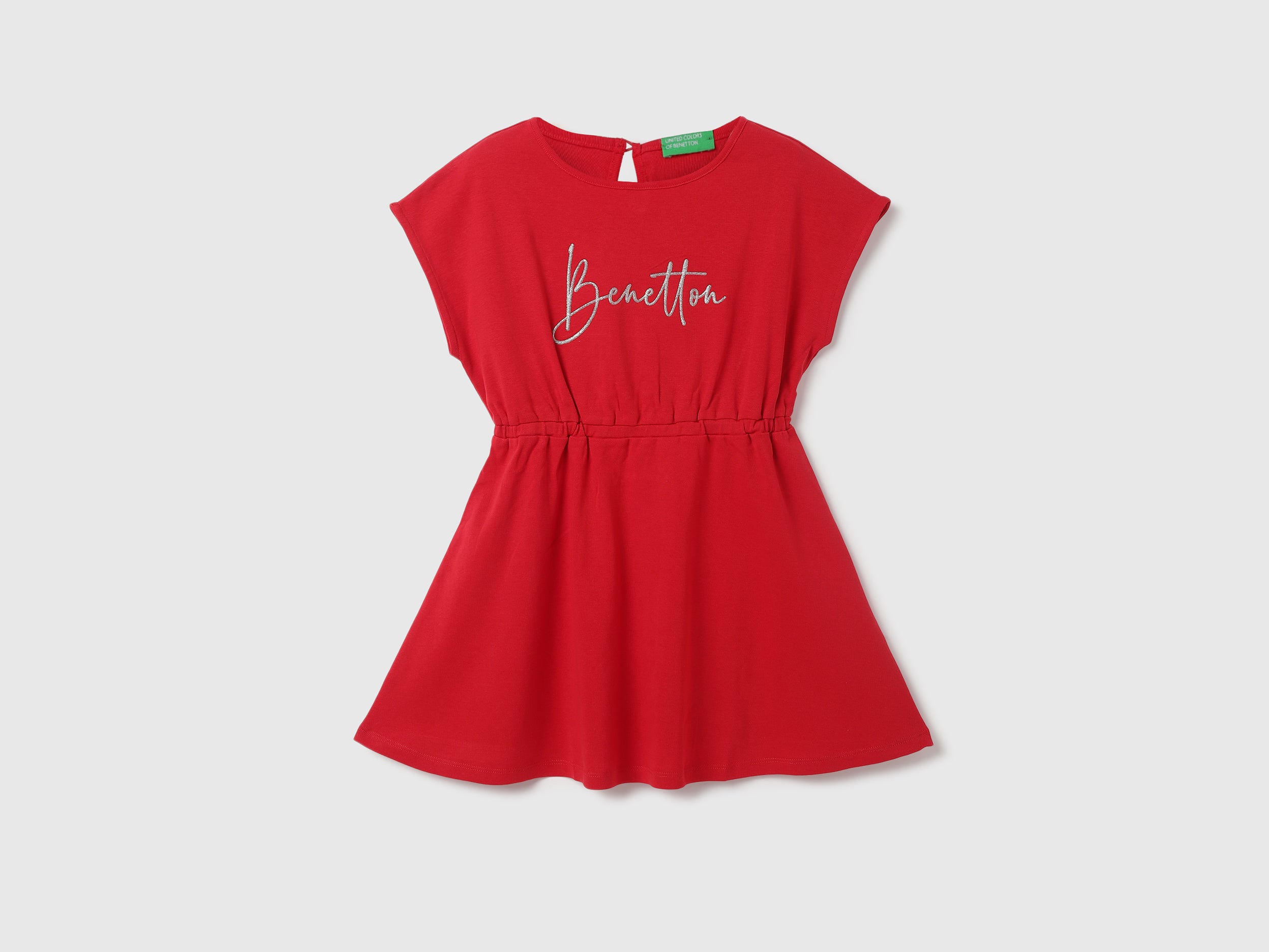 Girls Glitted Round Neck Dress - Main Image