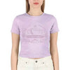 Women Round Neck Printed Flock Print Baby T-Shirt