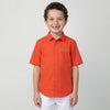 Boys Boxy Fit Spread Collar Graphic Printed Shirt