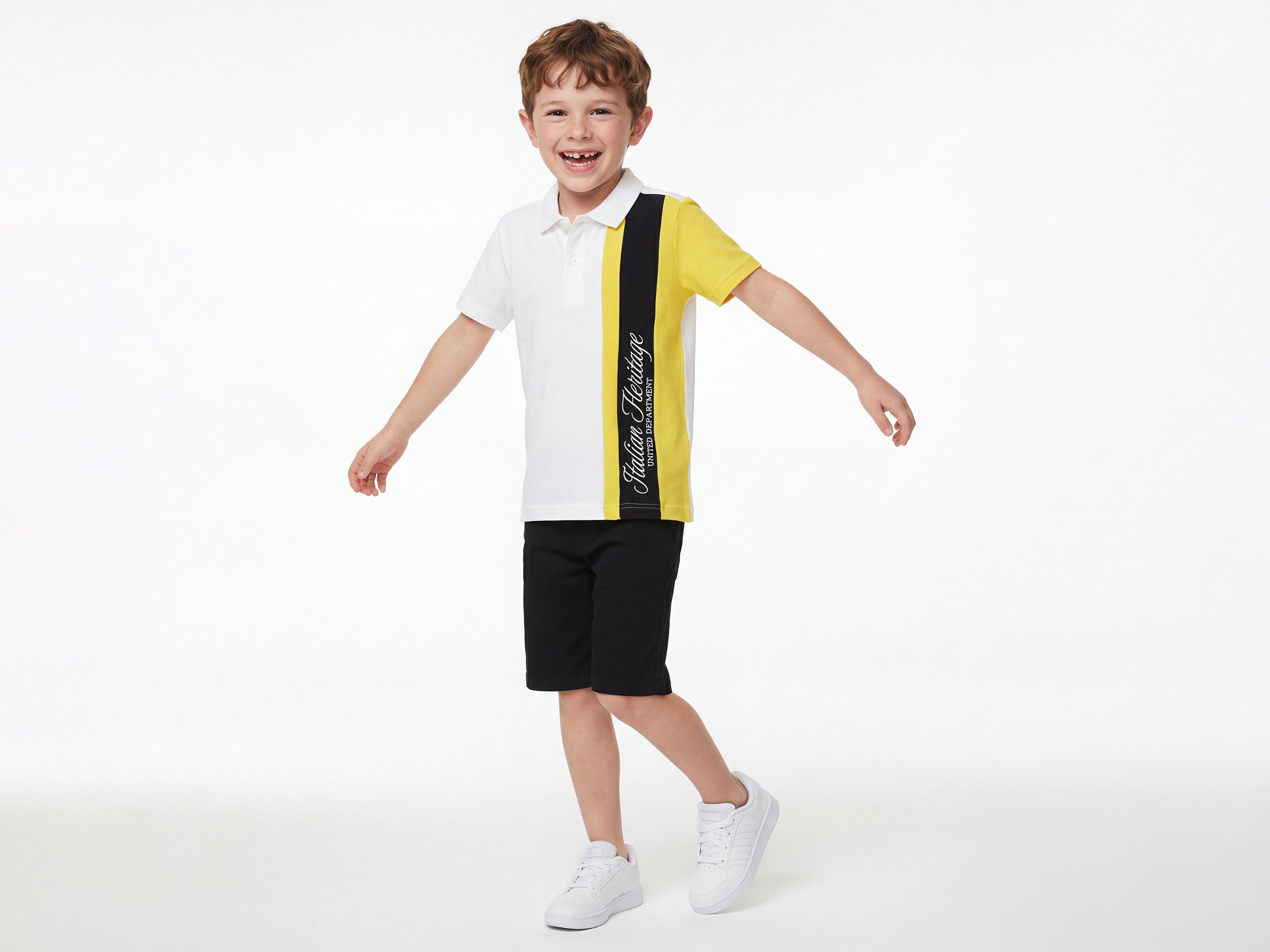 Boys Regular Fit Polo Neck Embroidered T-Shirt