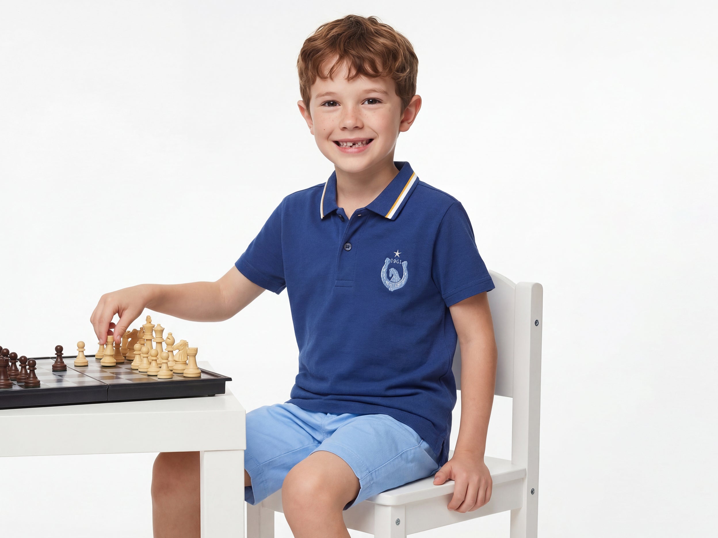 Boys Regular Fit Polo Neck Graphic Print T-Shirt