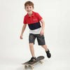 Boys Regular Fit Polo Neck Colorblocked T-Shirt