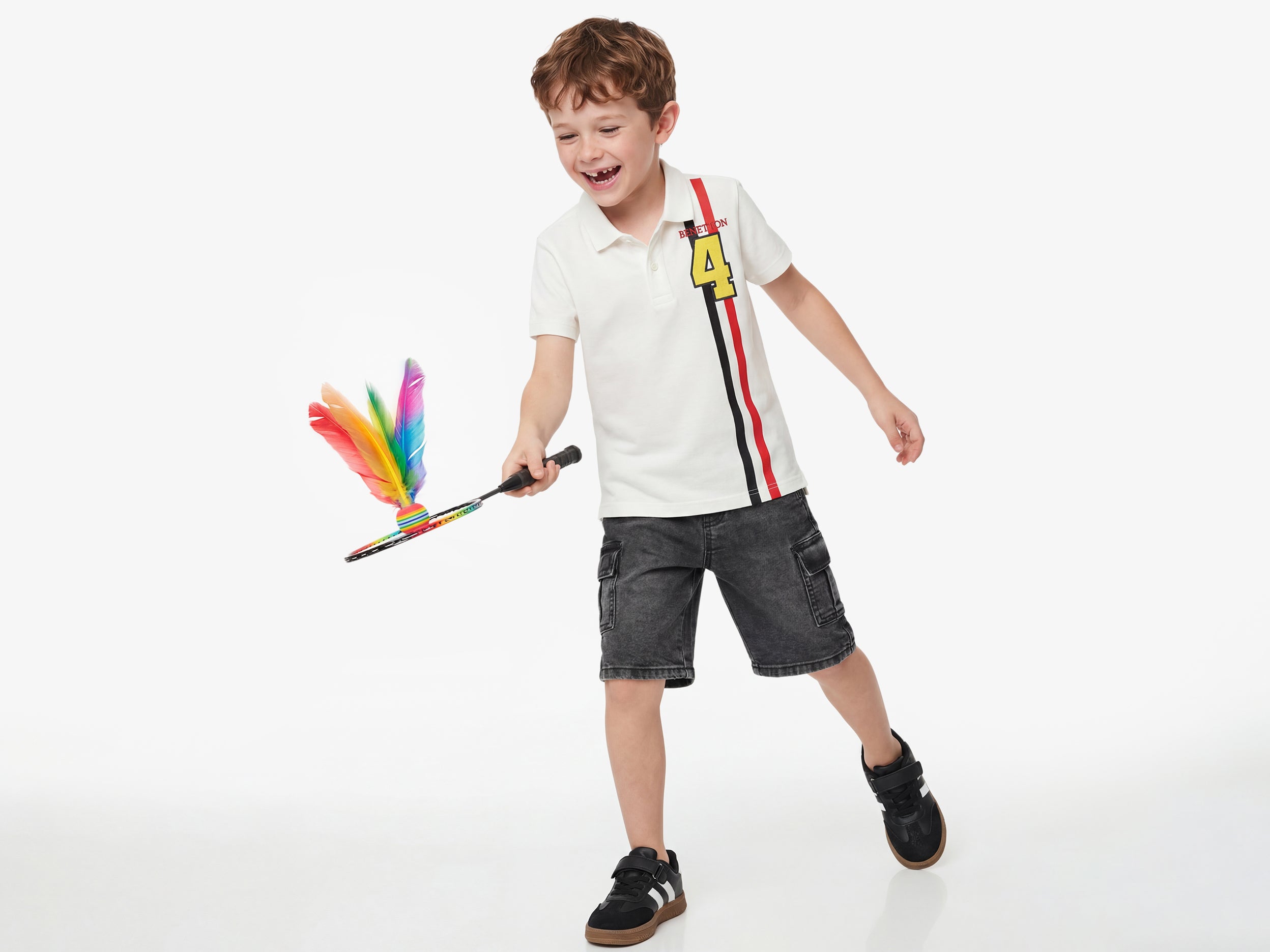 Boys Regular Fit Polo Neck Printed T-Shirt
