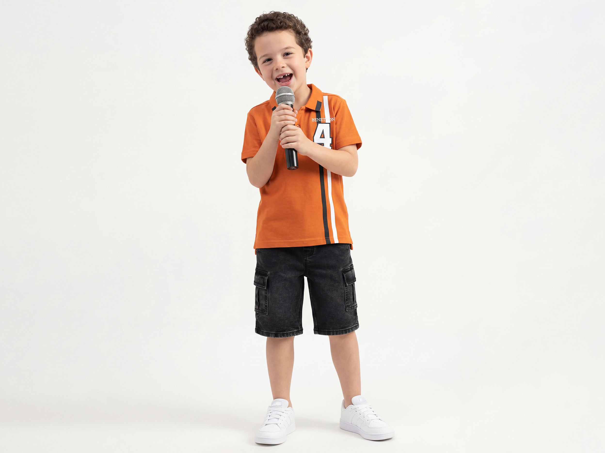 Boys Regular Fit Polo Neck Printed T-Shirt
