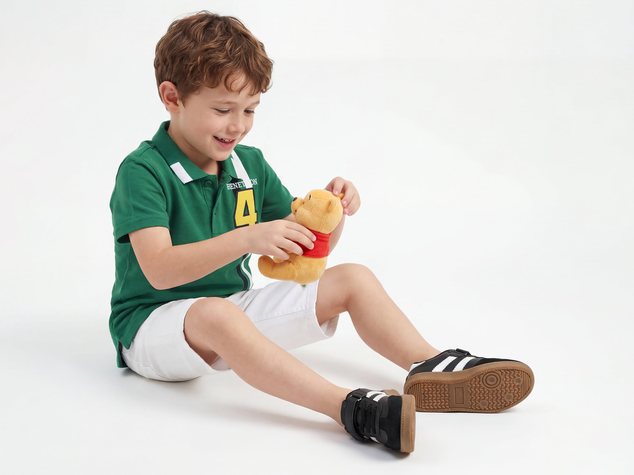 Boys Regular Fit Polo Neck Patch T-Shirt