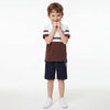 Boys Regular Fit Polo Neck Colourblocked Tshirt