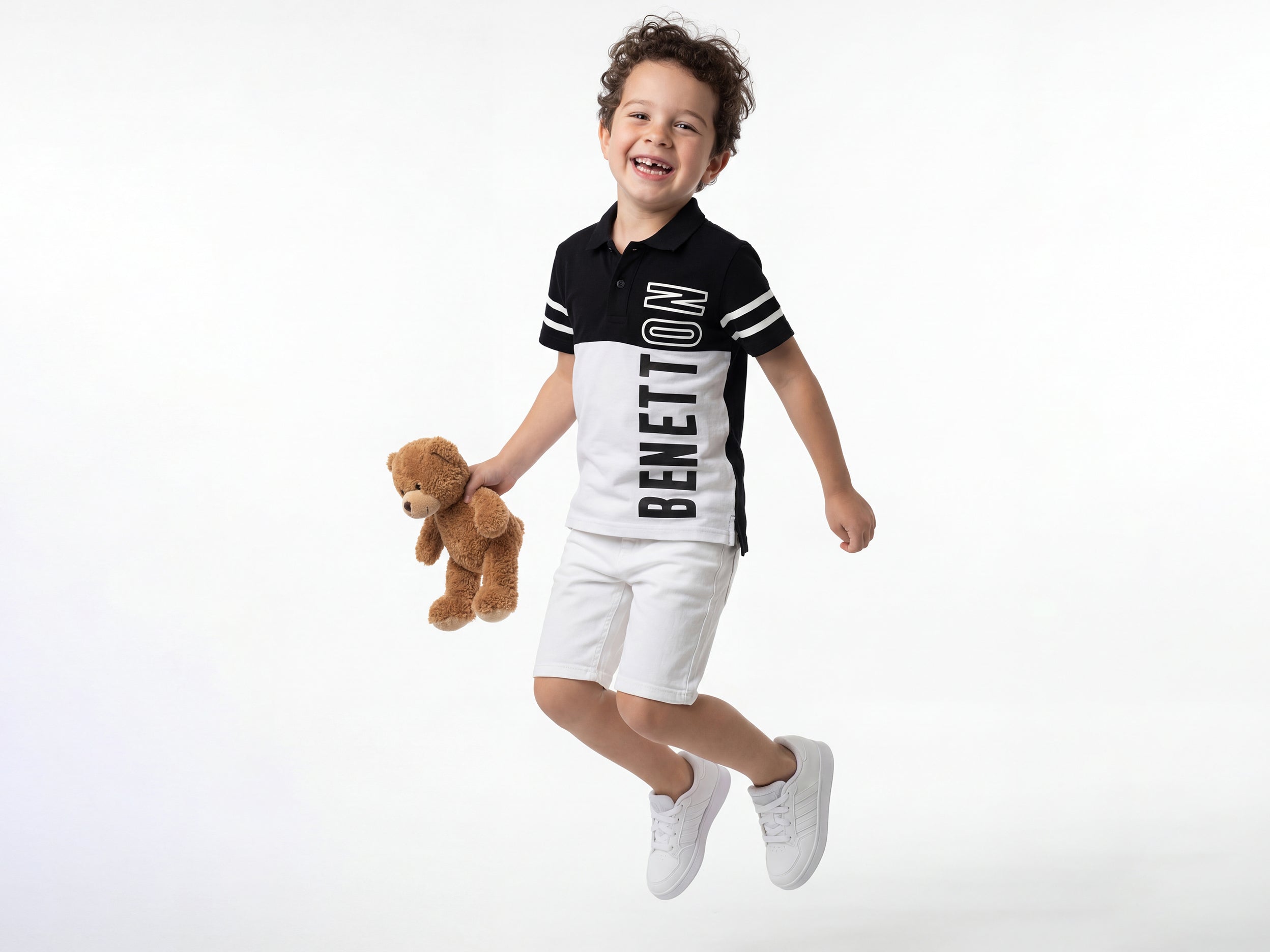 Boys Regular Fit Polo Neck Typography Printed T-Shirt