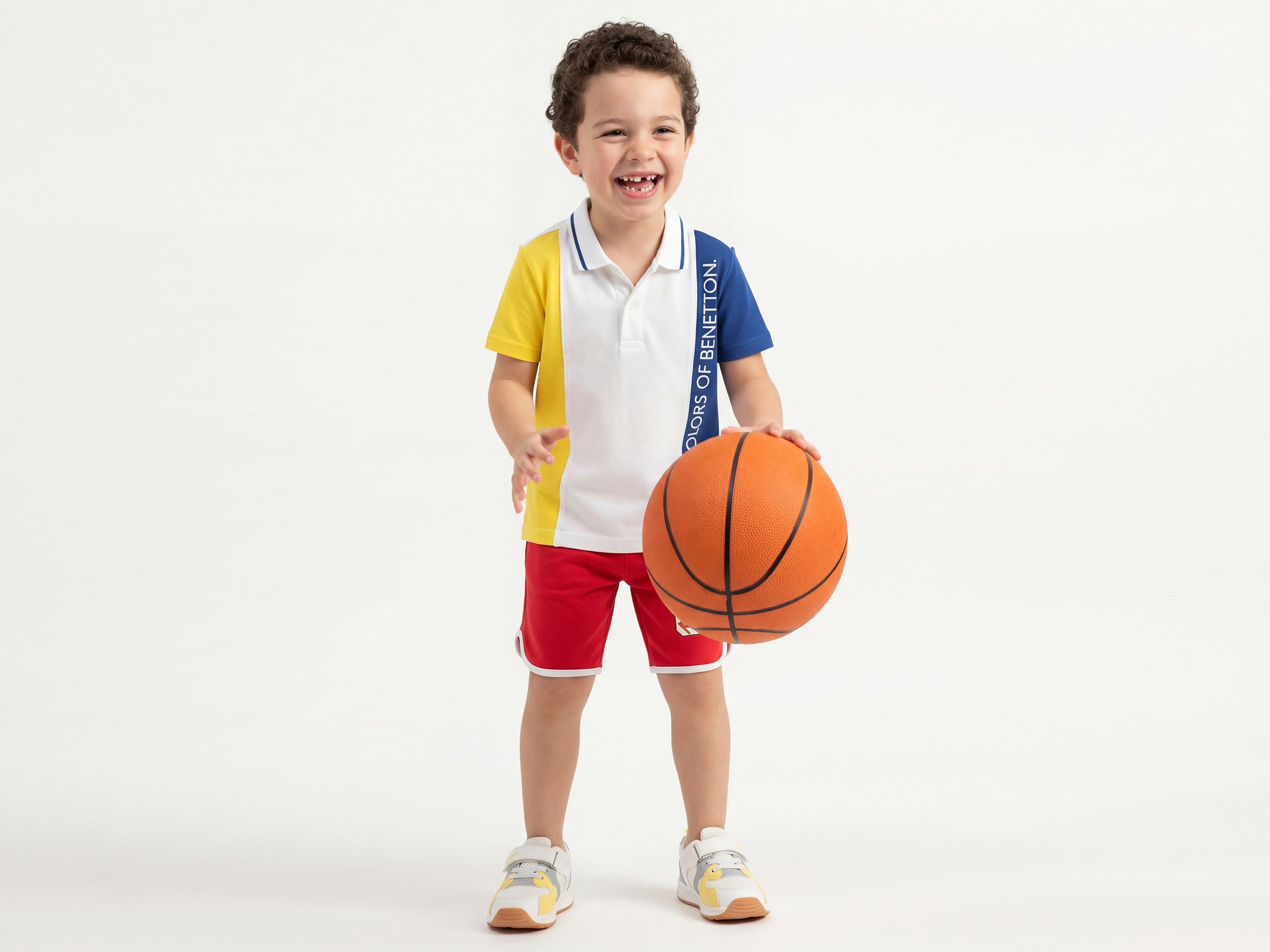 Boys Regular Fit Polo Neck Colorblocked T-Shirt