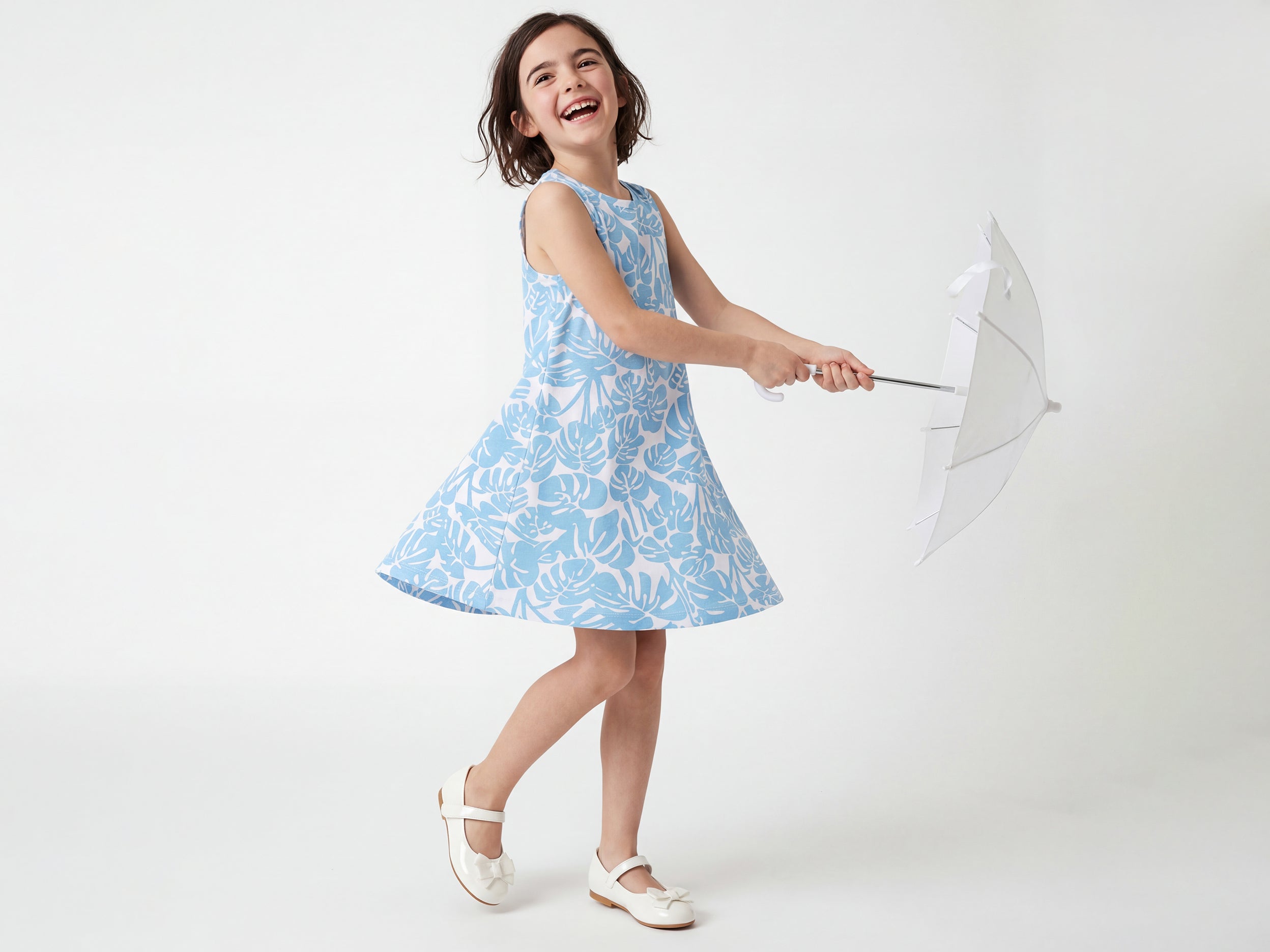 Girls Regular Fit Round Neck Printed Dress
