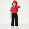 Girls Regular Fit High Rise Solid Trackpants