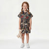 Girls Regular Fit Spread Collar Tropical Dress