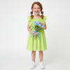 Girls Regular Fit Round Neck Self Design Dress