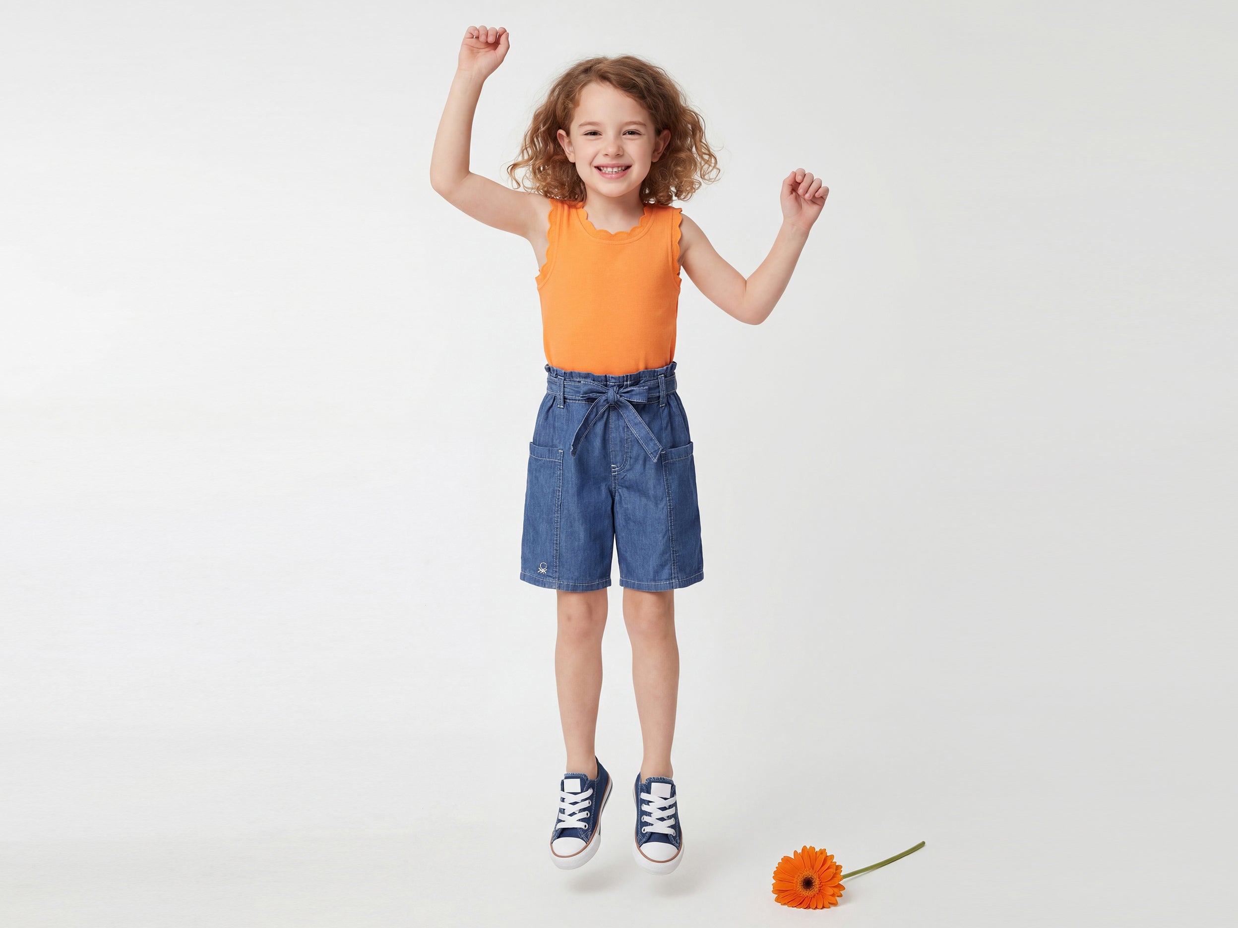Girls Solid Regular Fit Cargo Shorts