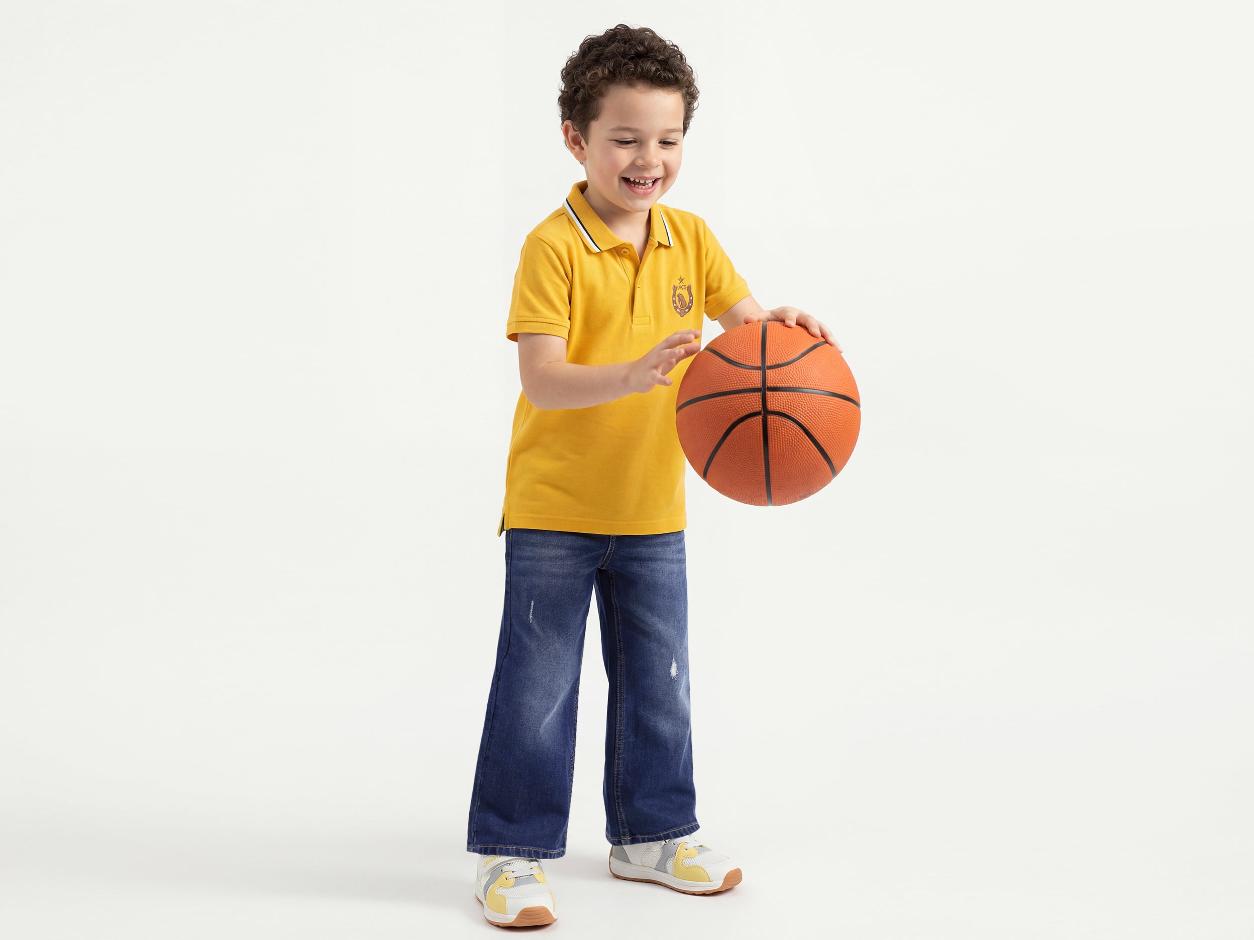 Boys Wide Leg Solid Mid Rise Jeans