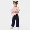 Girls Wide Leg Solid Mid Rise Jeans