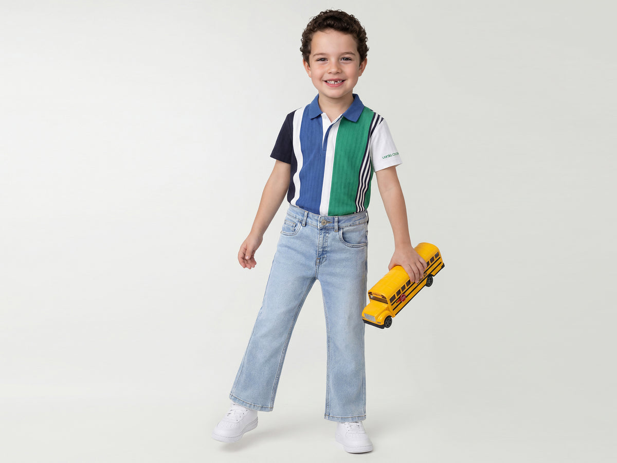 Boys Solid Bootcut Jeans