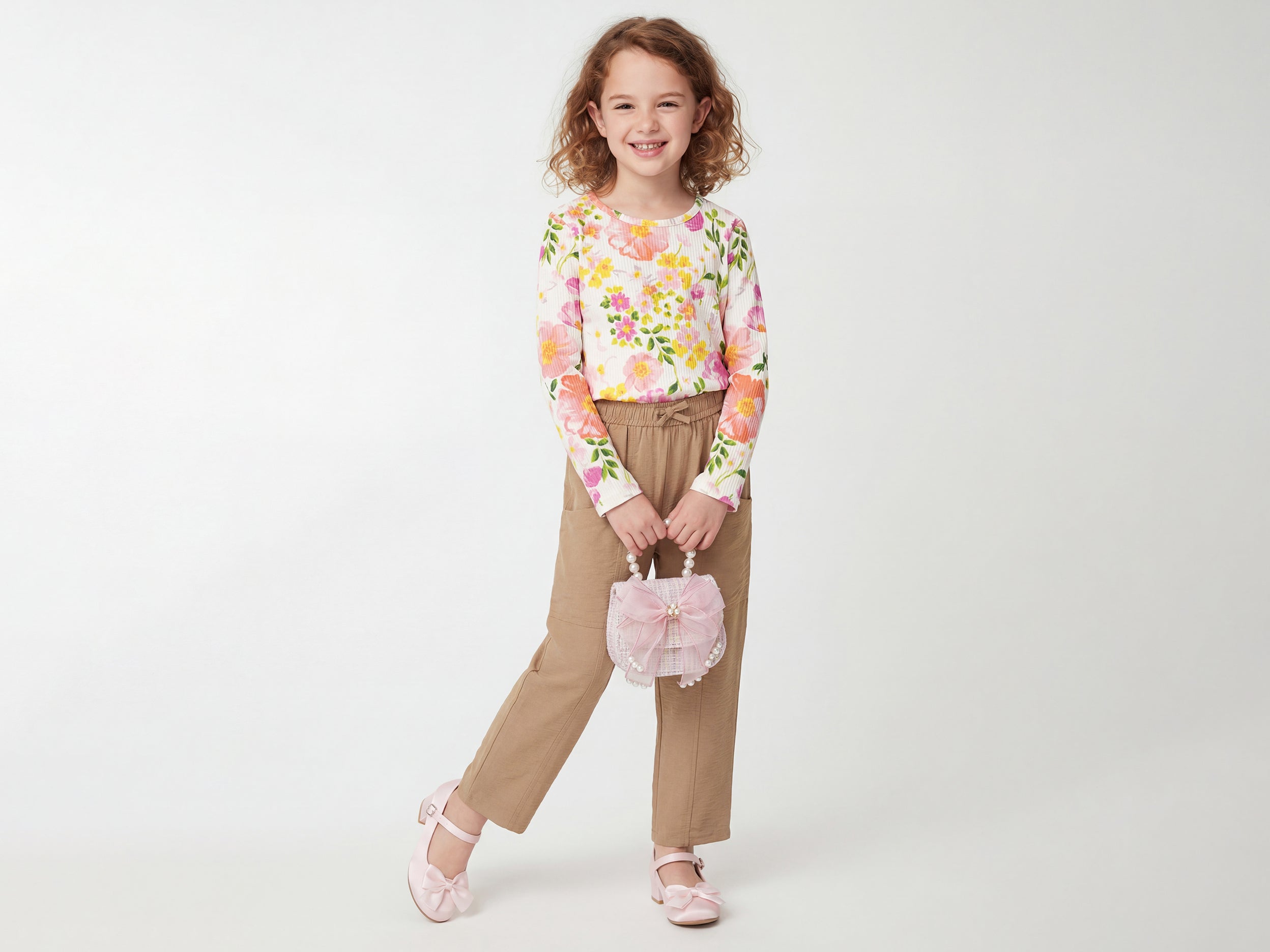 Girls Solid Regular Fit Casual Pant