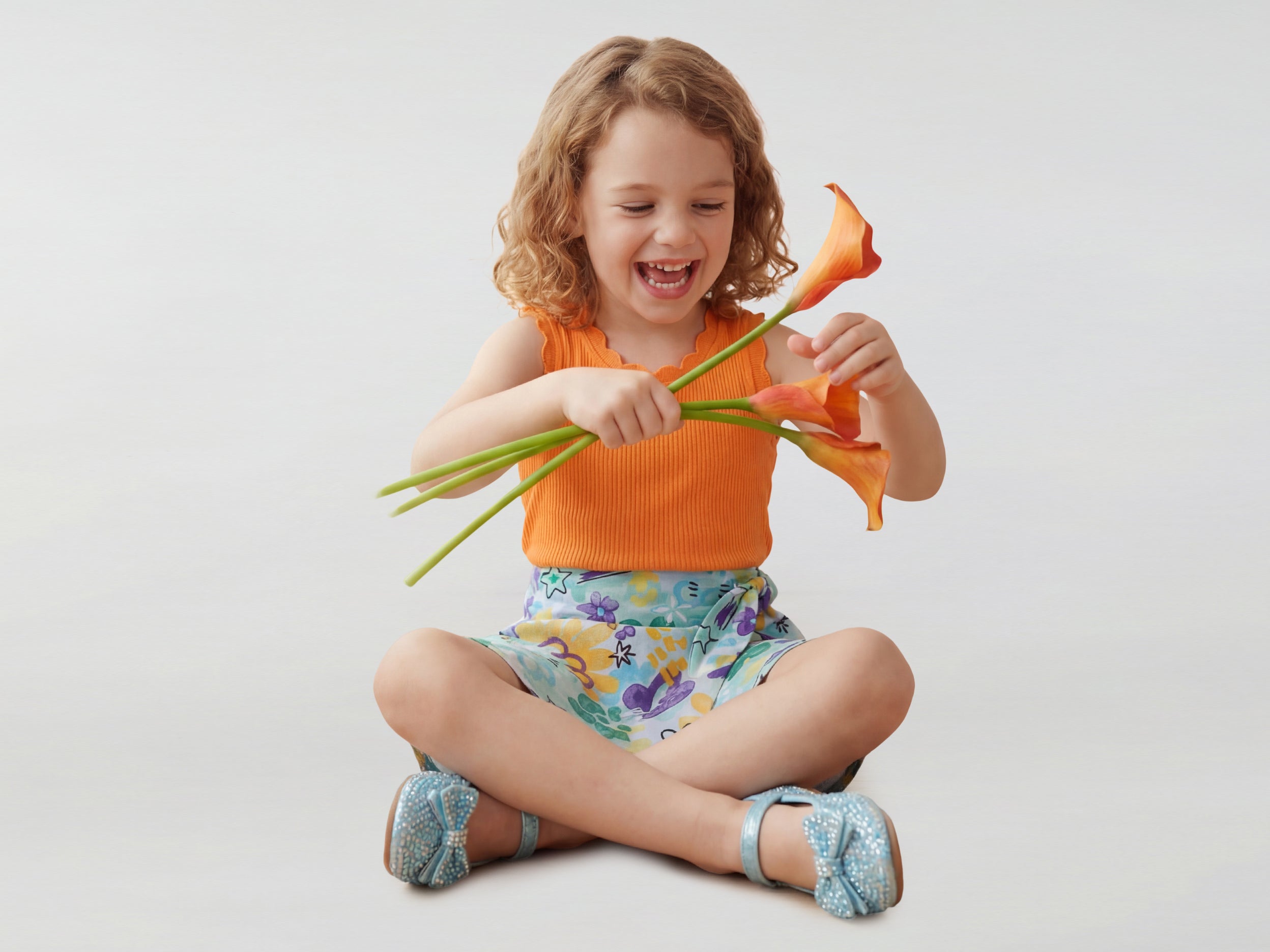 Girls Regular Fit Floral Mid Rise Skorts