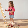 Girls Cropped Fit Round Neck Graphic Pique Face T-Shirt