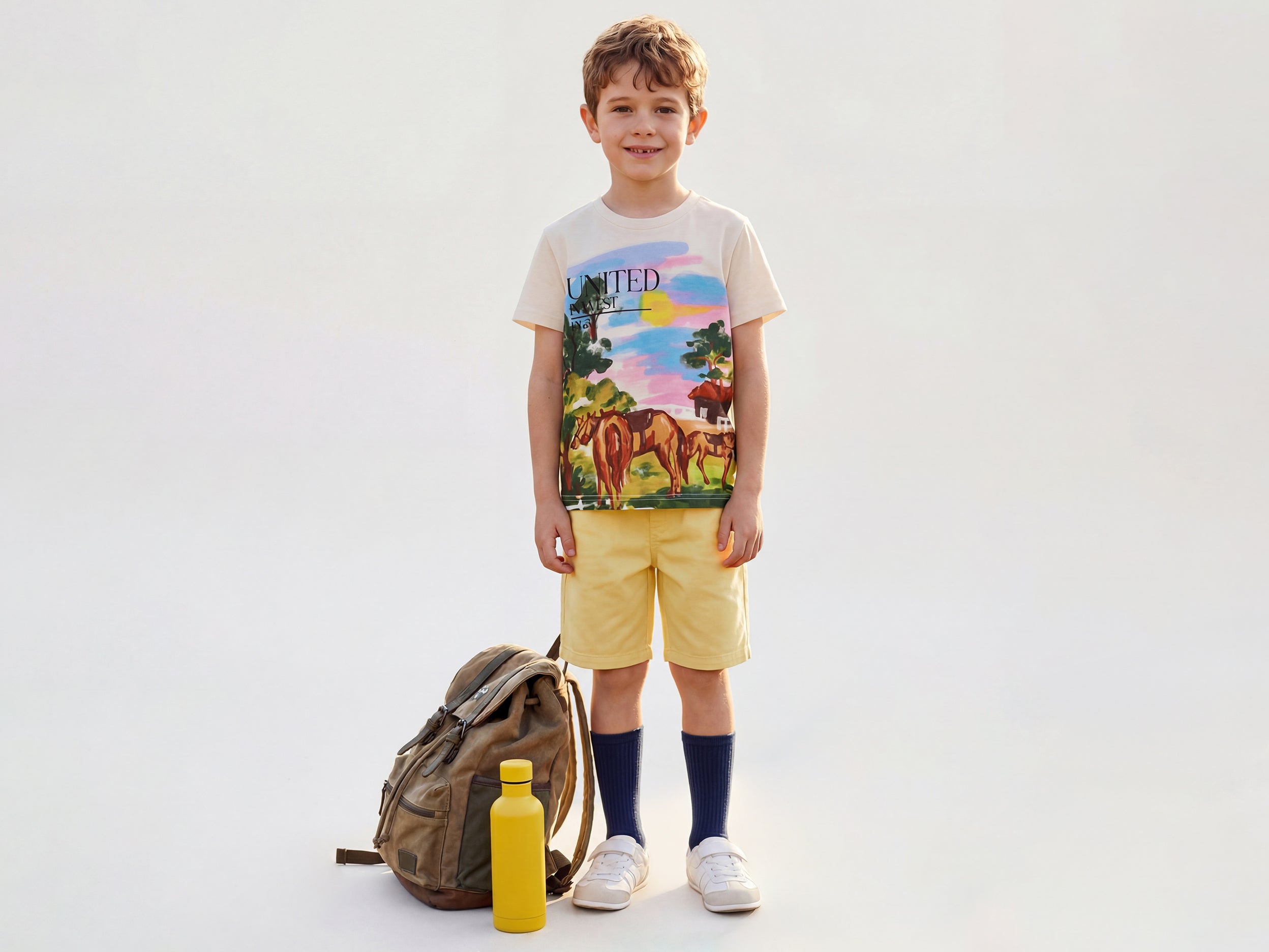 Boys Regular Fit Round Neck Printed T-Shirt