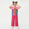 Girls Longline Fit Round Neck Graphic Exploded  Squad Front T-Shirt