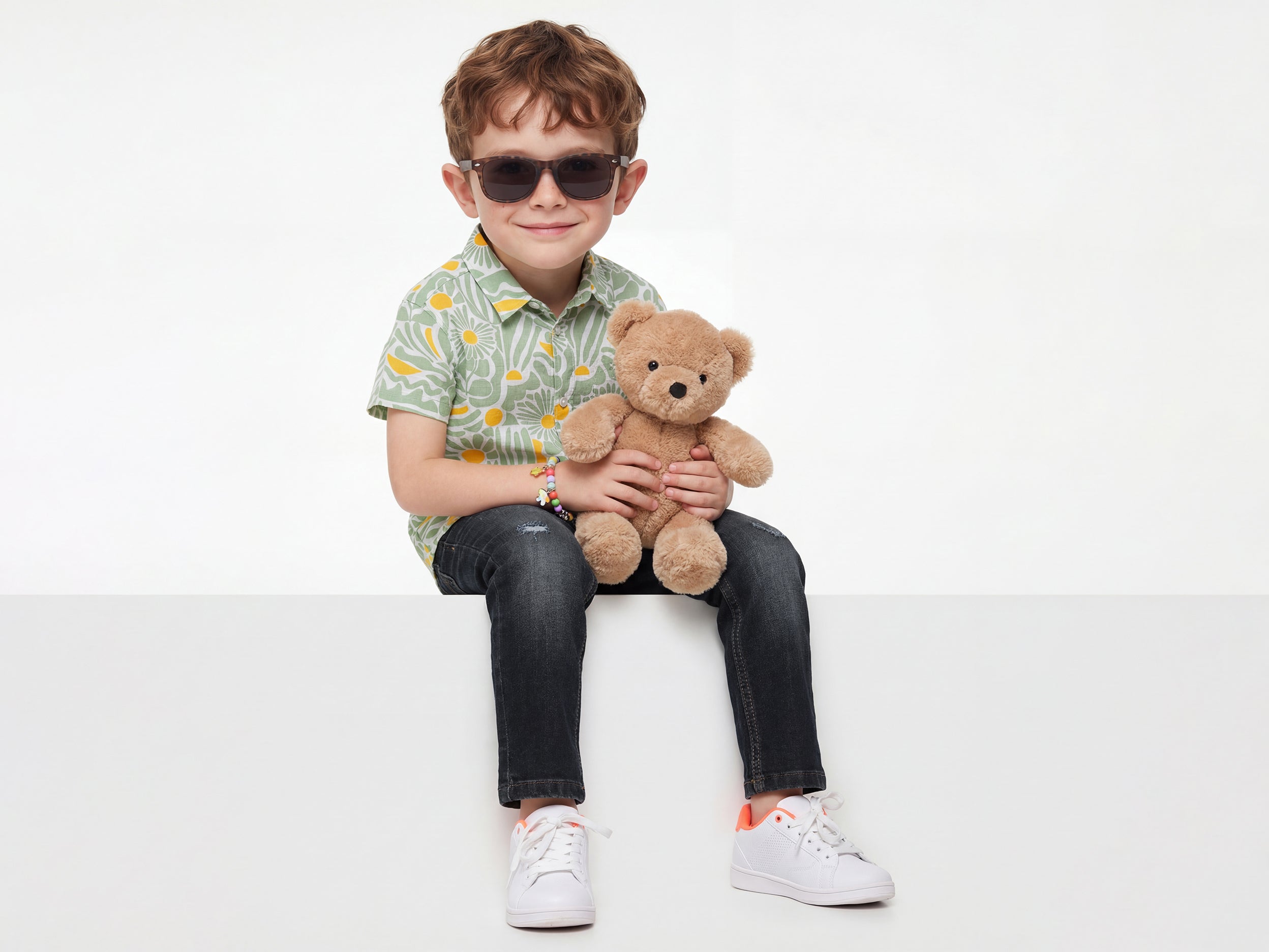 Boys Solid Straight Fit Repair Stitch Back Loop Denim Jeans