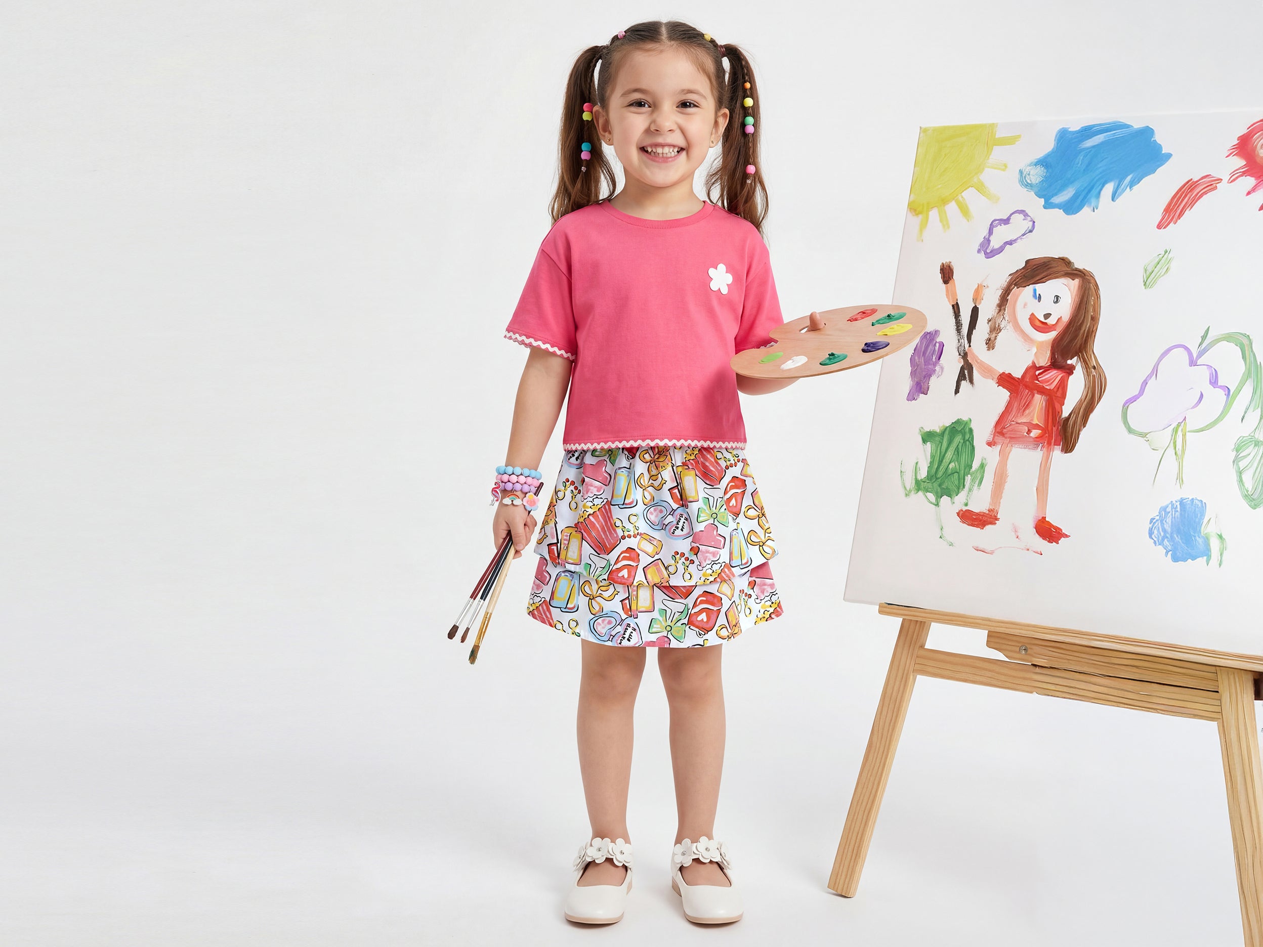Girls Printed Regular Fit Skirt
