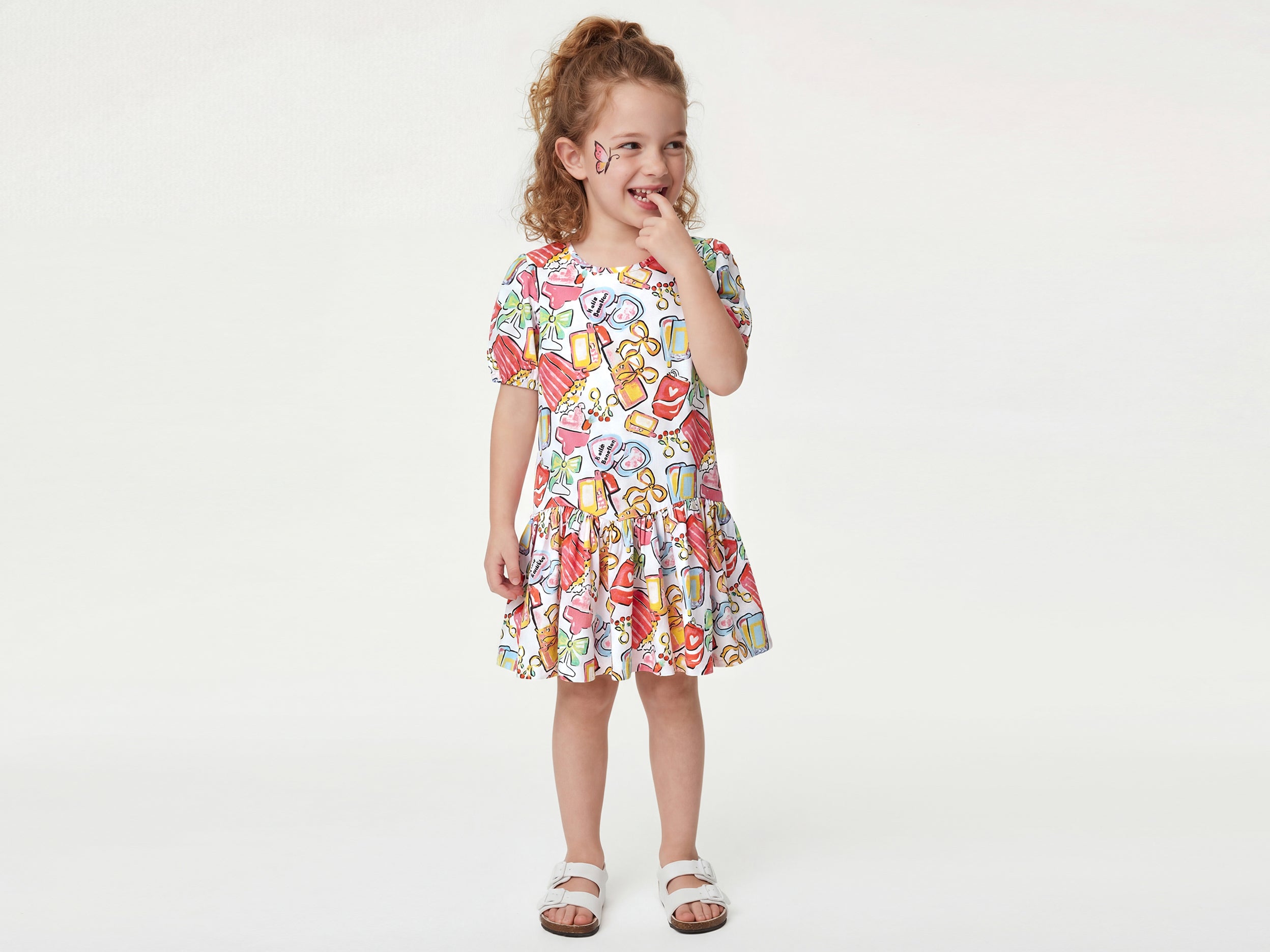 Girls Regular Fit Round Neck Printed Dress
