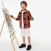 Boys Regular Fit Cutway Collar Checks Shacket