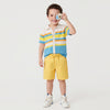 Boys Regular Fit Cut Away Collar Patterned Shirt
