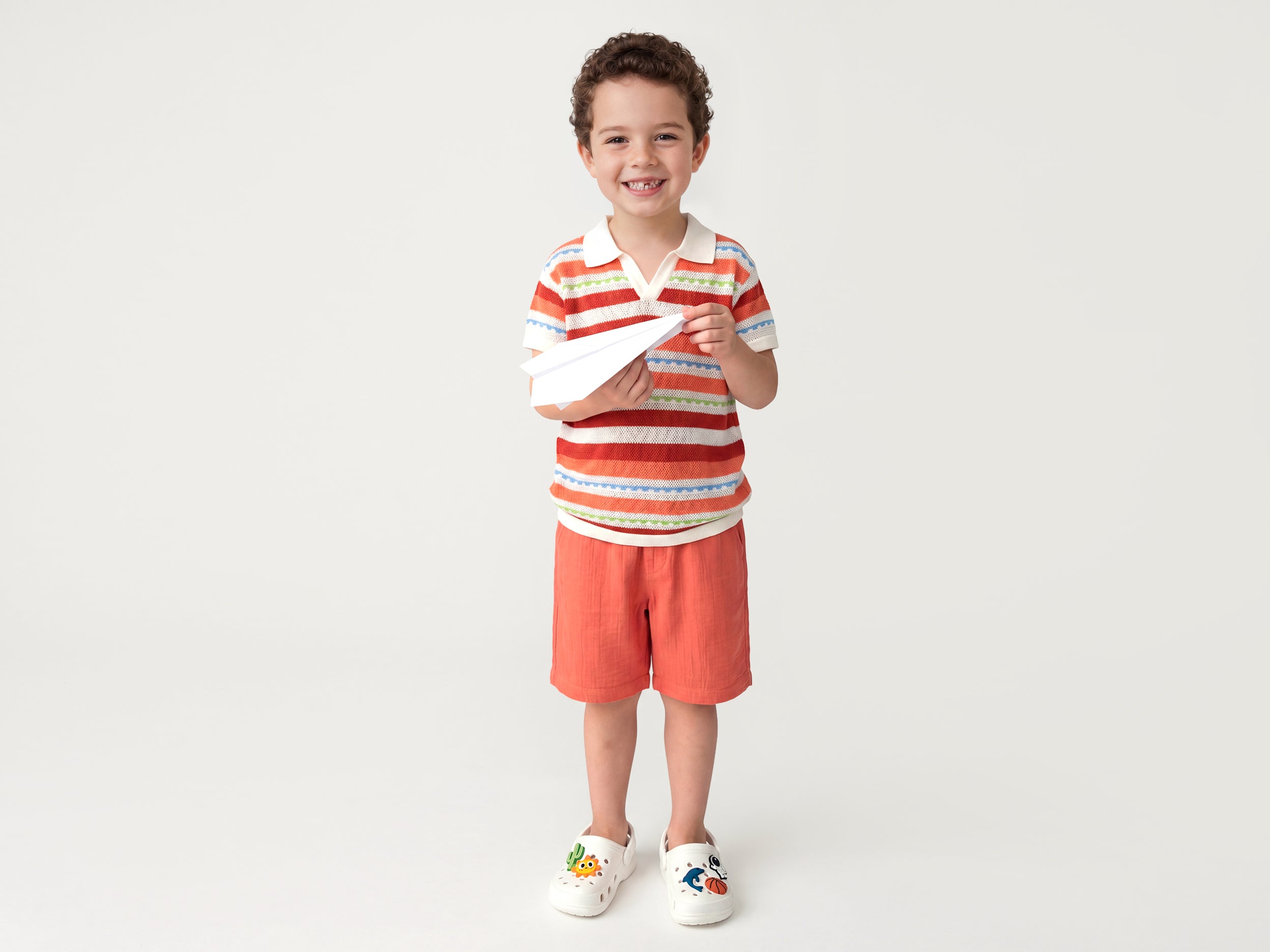 Boys Regular Fit Johny Collar Patterned T-Shirt