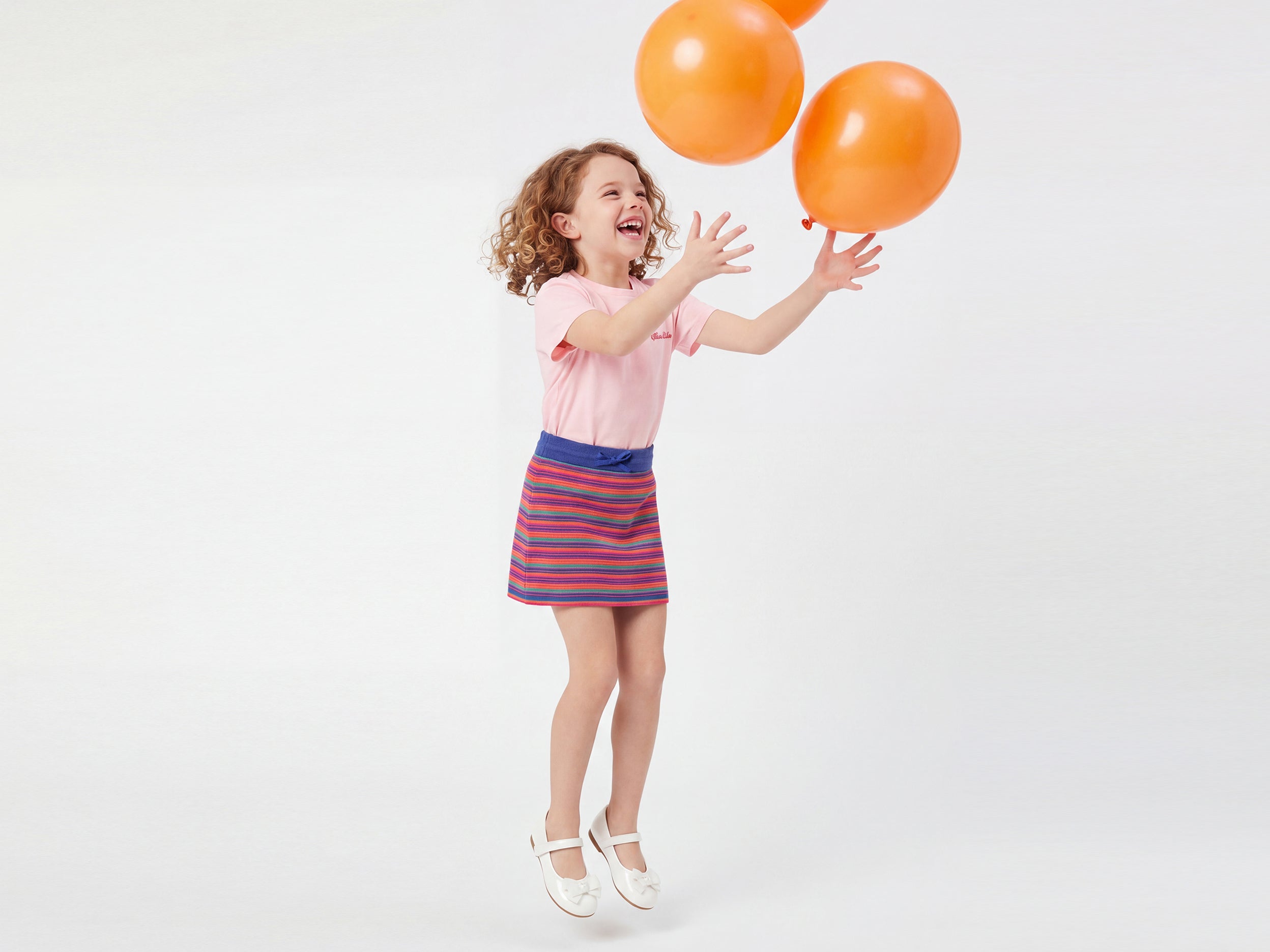 Girls Striped Regular Fit Skirt