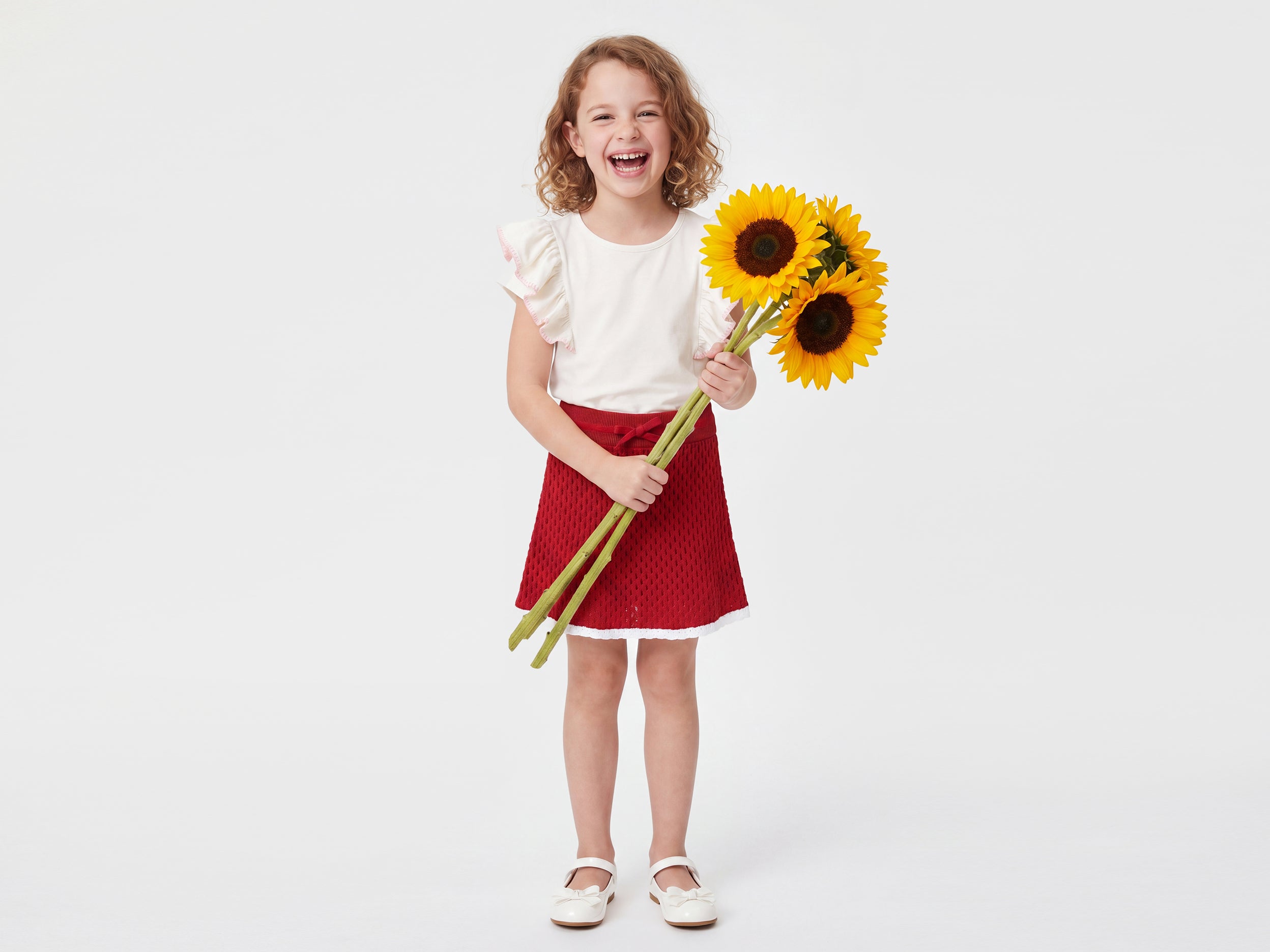 Girls Textured Regular Fit Skirt