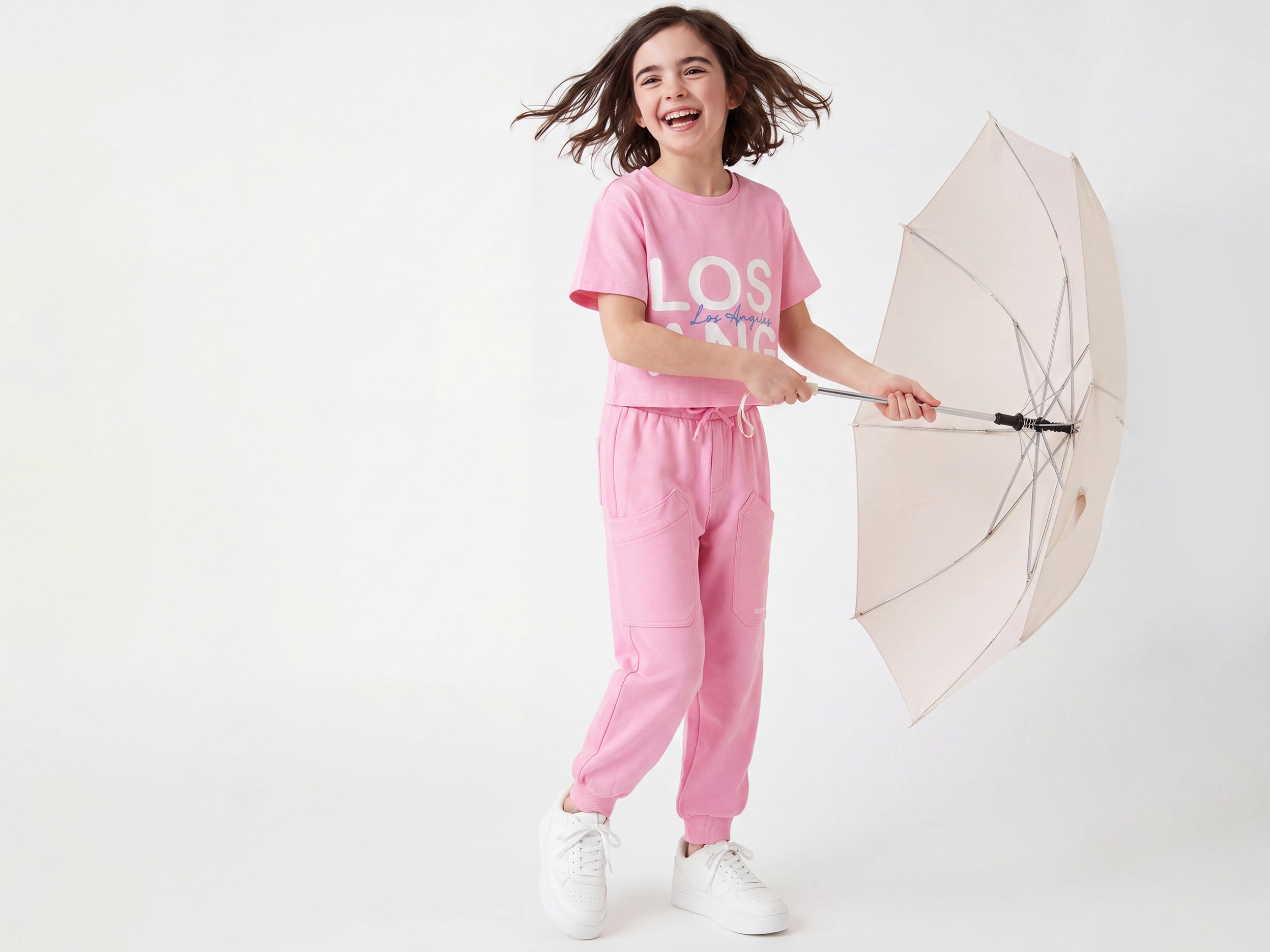 Girls Solid Regular Fit Joggers
