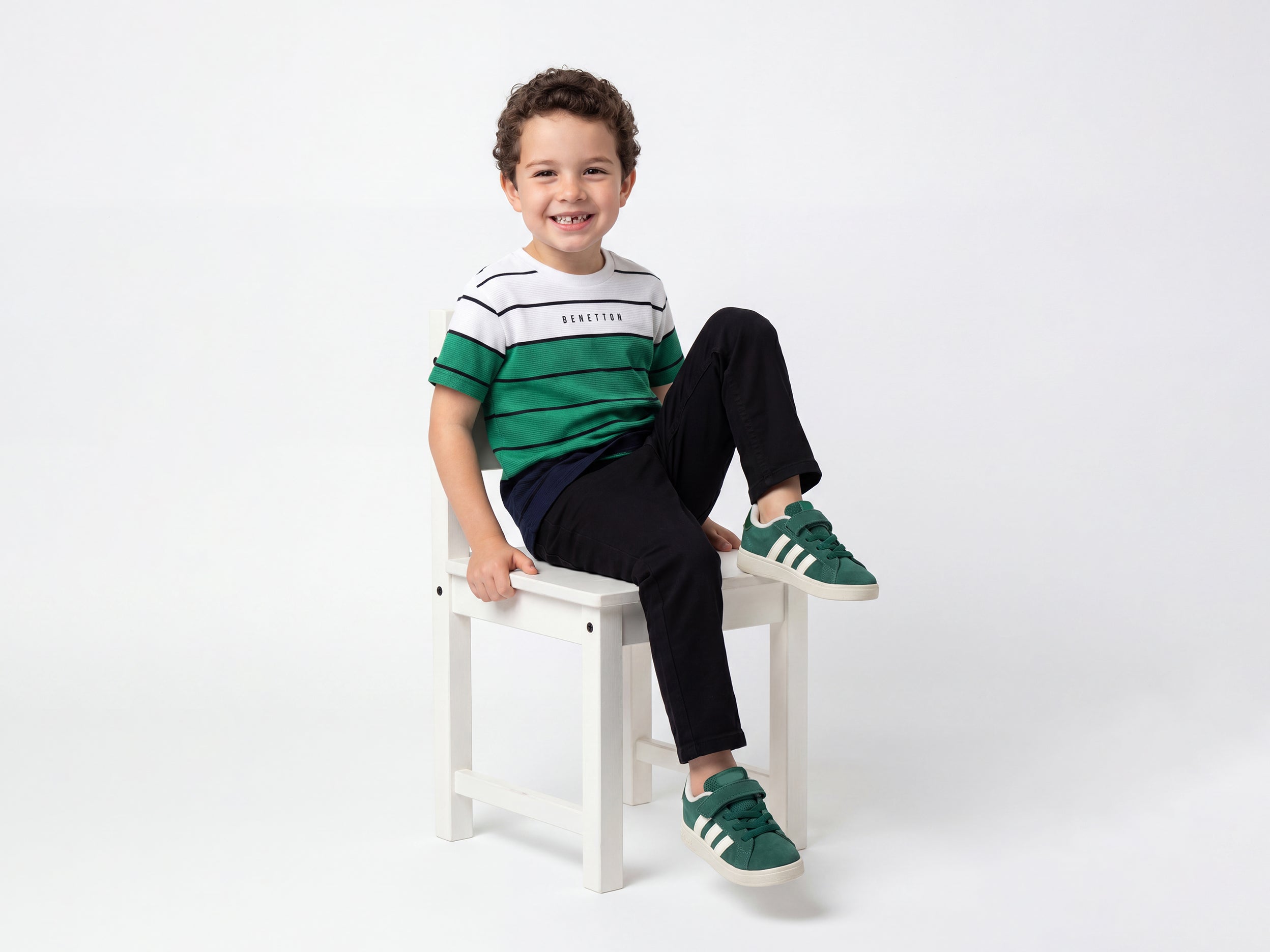 Boys Regular Fit Round Neck Striped Tshirt
