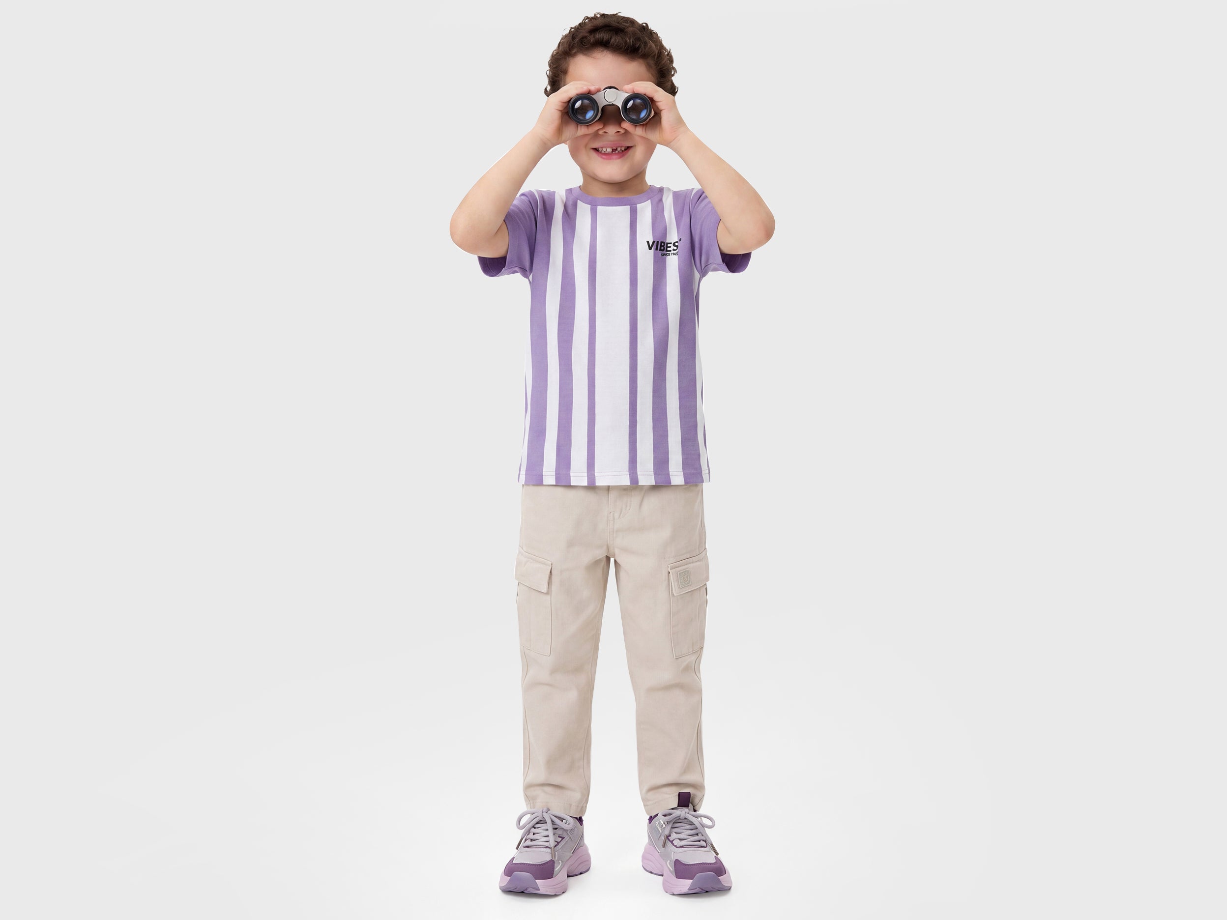 Boys Regular Fit Round Neck Striped T-Shirt