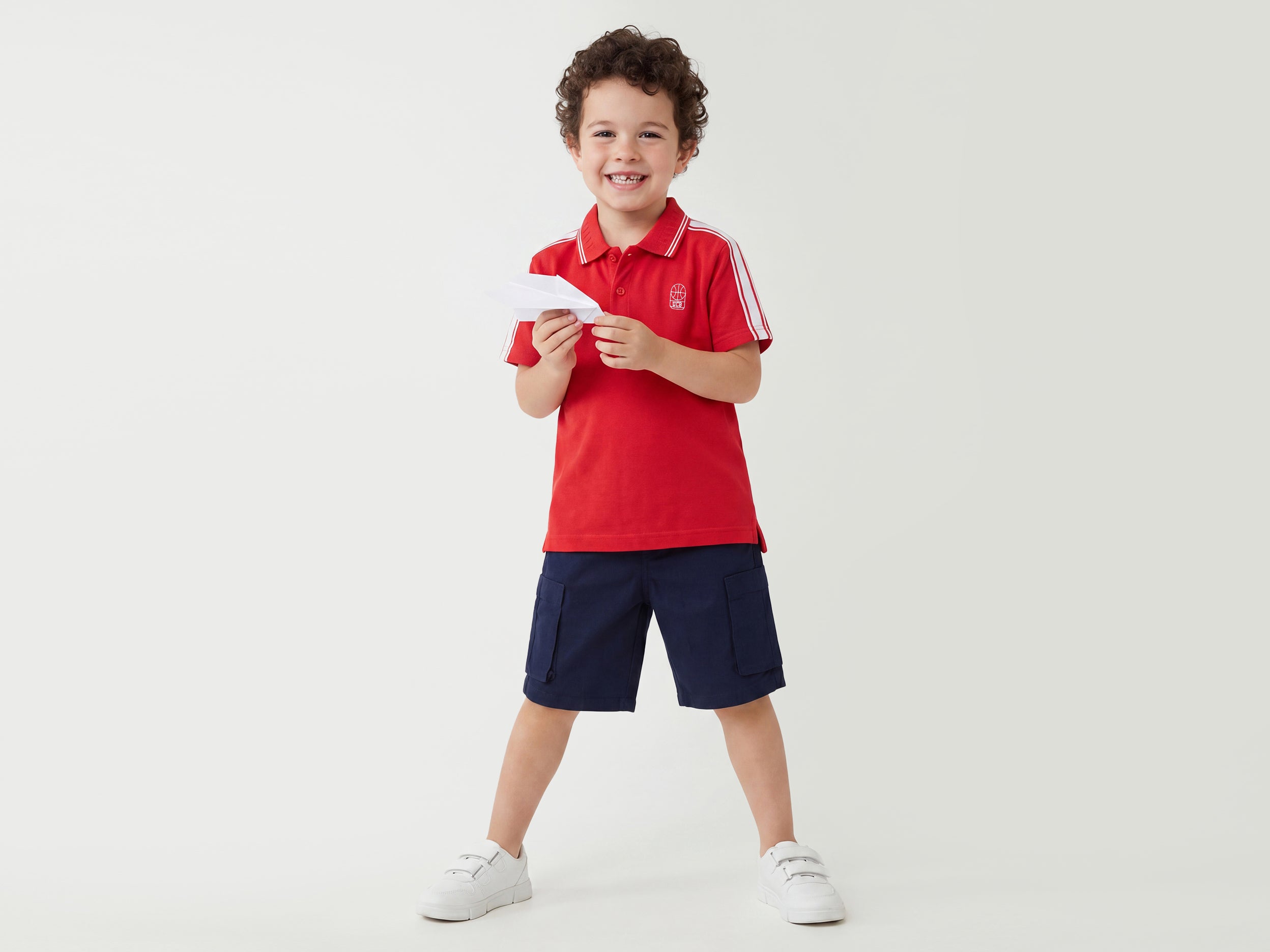 Boys Relaxed Fit Polo Neck Solid T-Shirt