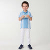 Boys Regular Fit Polo Neck Vertical Striped Core T-Shirt