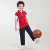Boys Regular Fit Polo Neck Solid T-Shirt