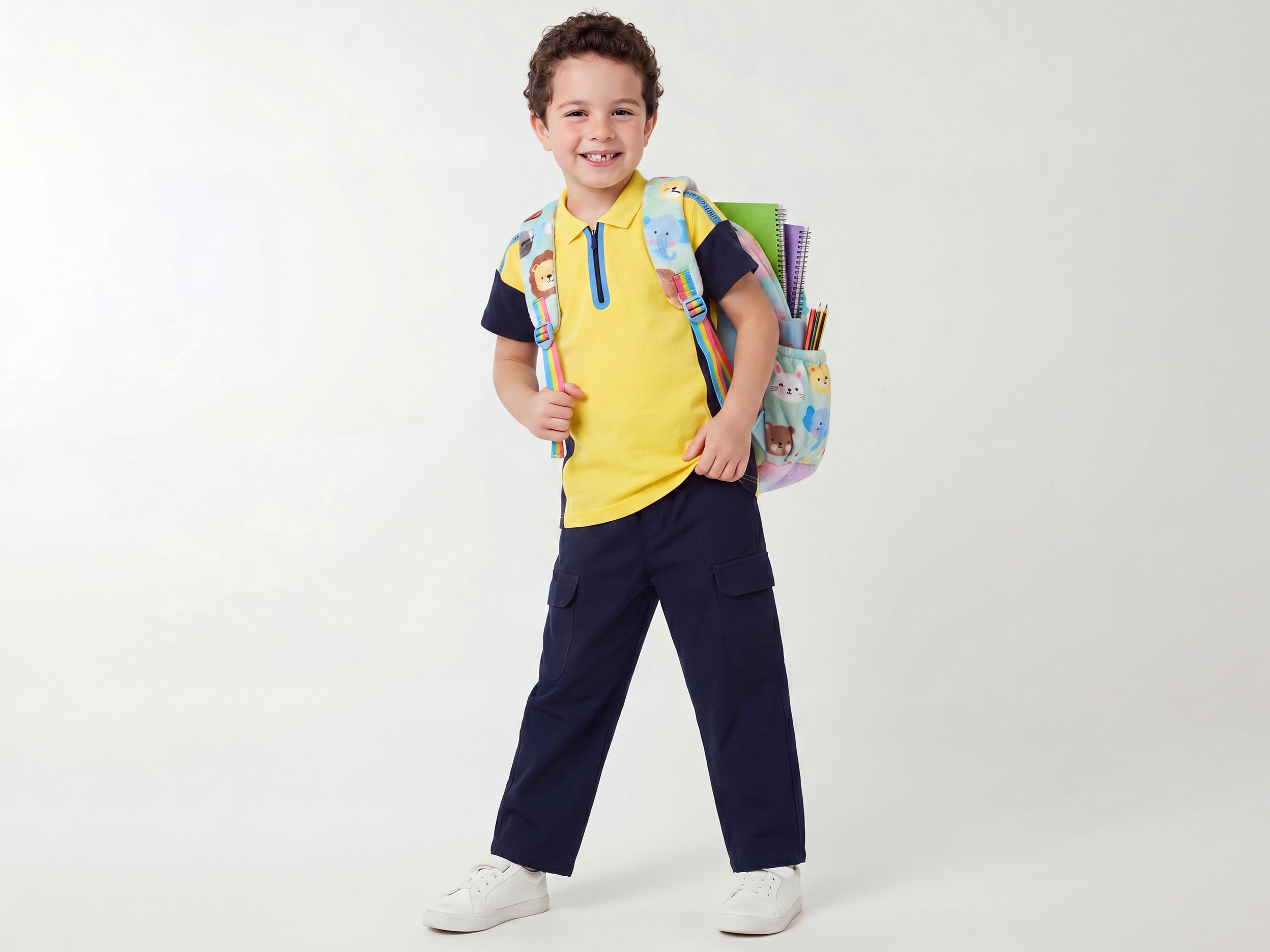 Boys Regular Fit Polo Neck Solid Tshirt