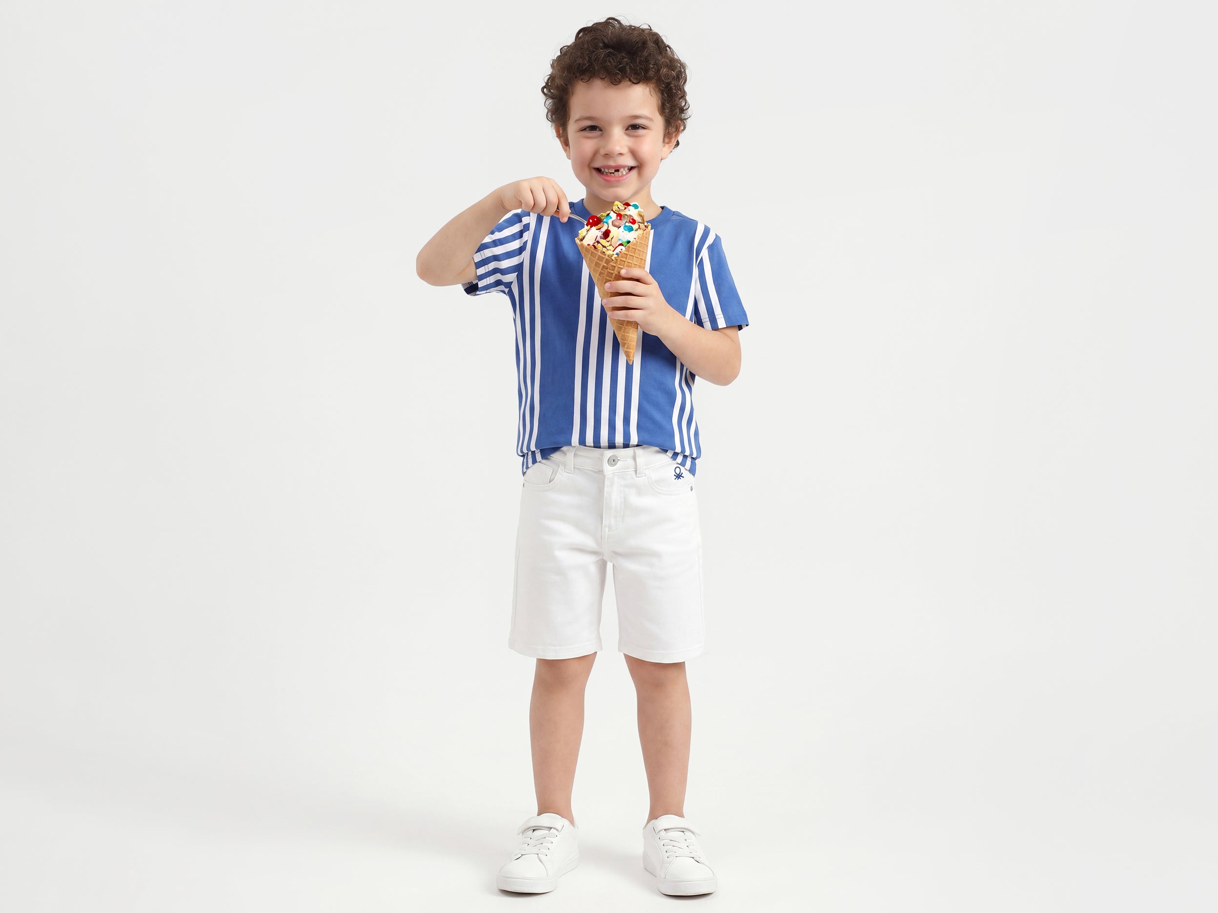 Boys Regular Fit Round Neck Striped T-Shirt