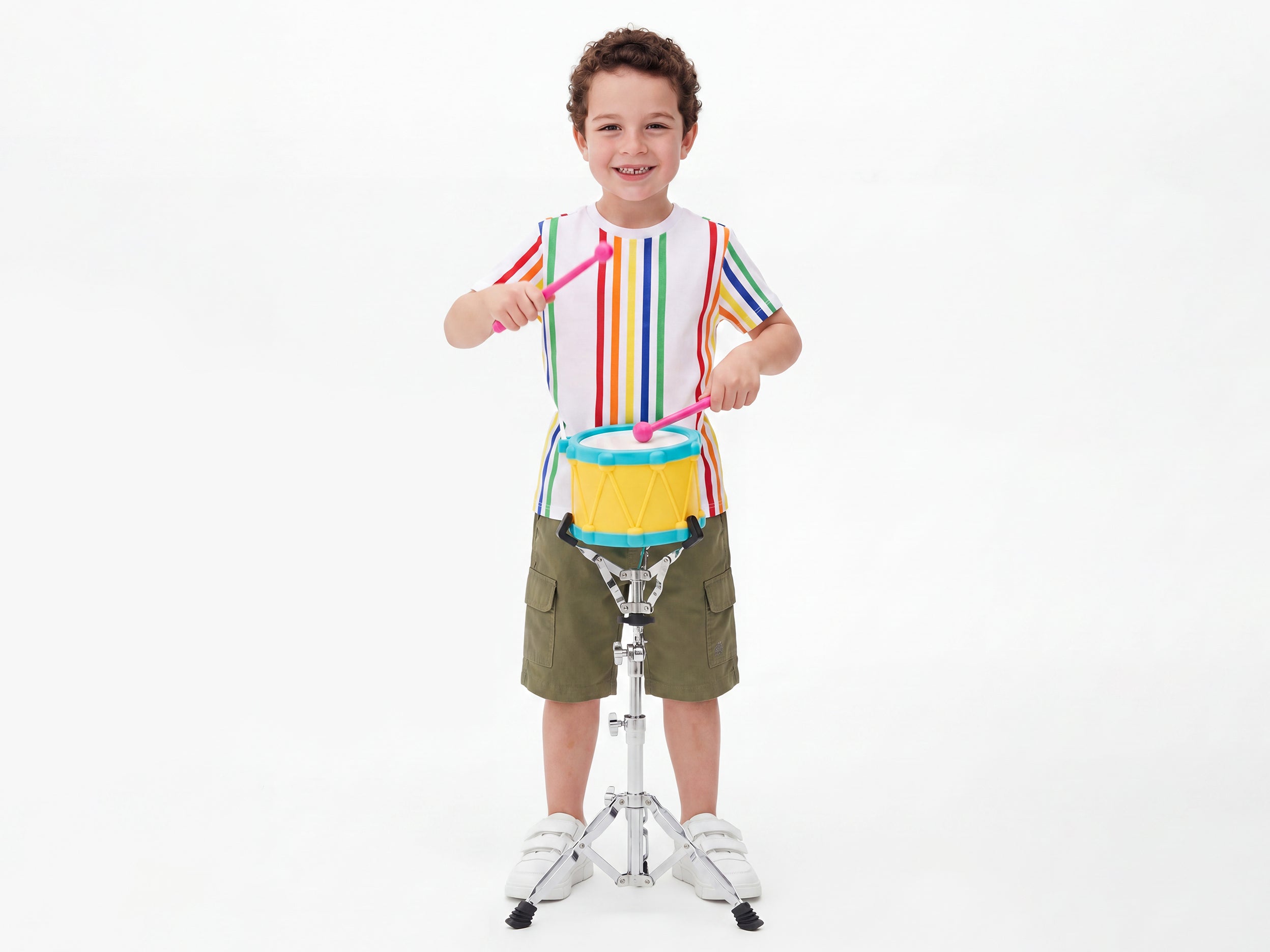 Boys Regular Fit Round Neck Stripes T-Shirt