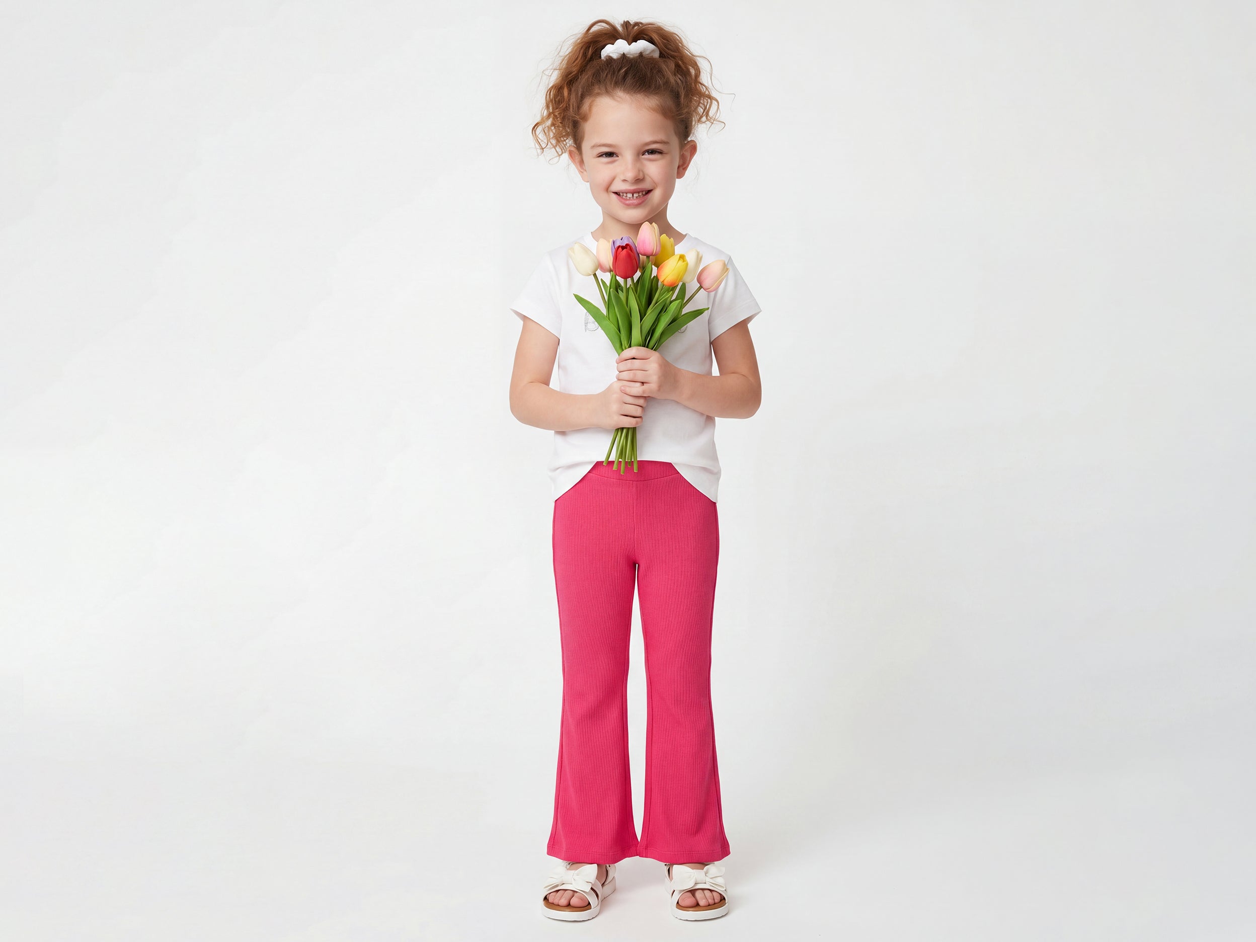 Girls Regular Fit Round Neck Embroidered T-Shirt
