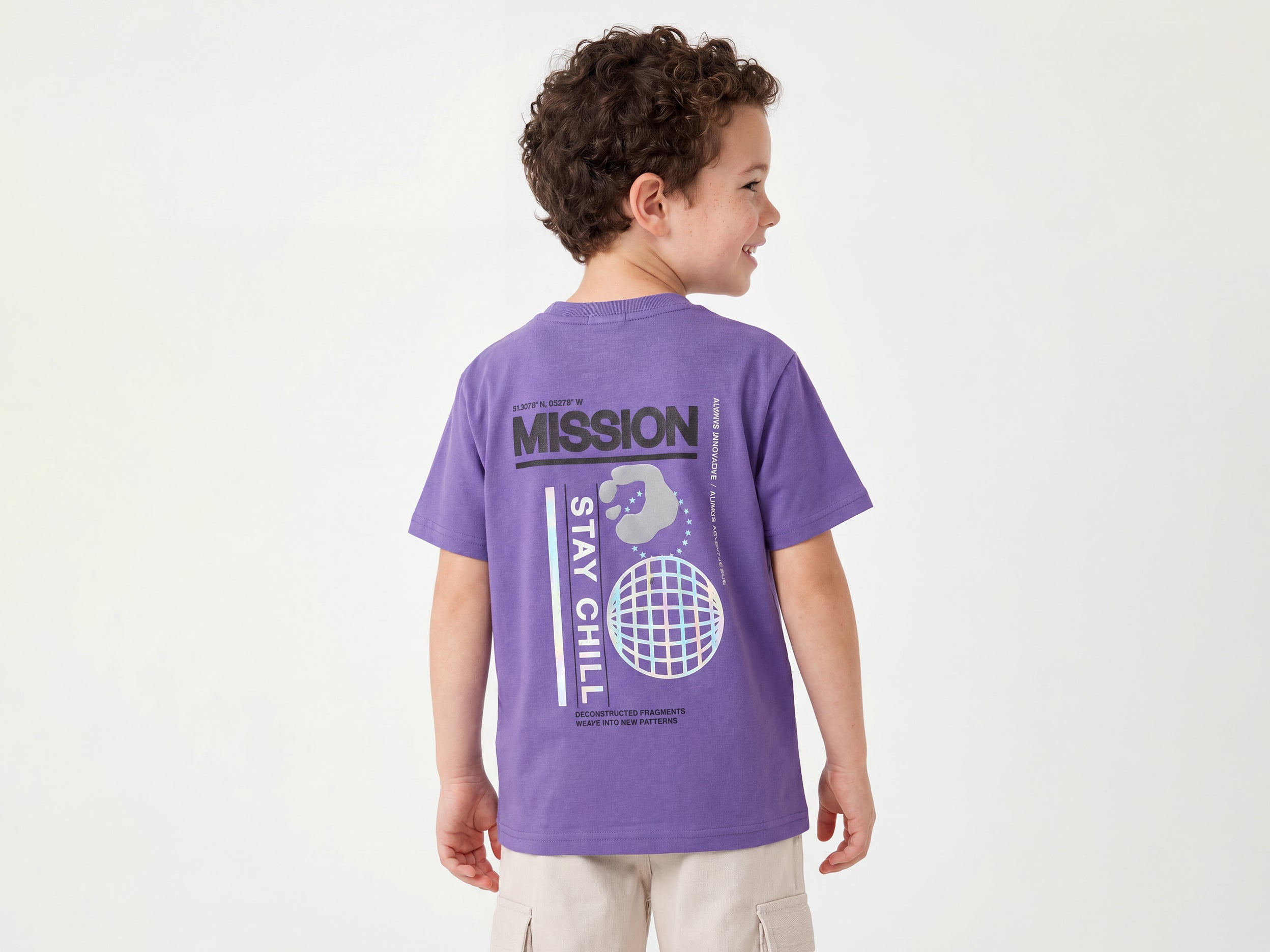 Boys Relaxed Fit Round Neck Typography Printed T-Shirt