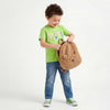 Boys Regular Fit Round Neck Typography Print T-Shirt